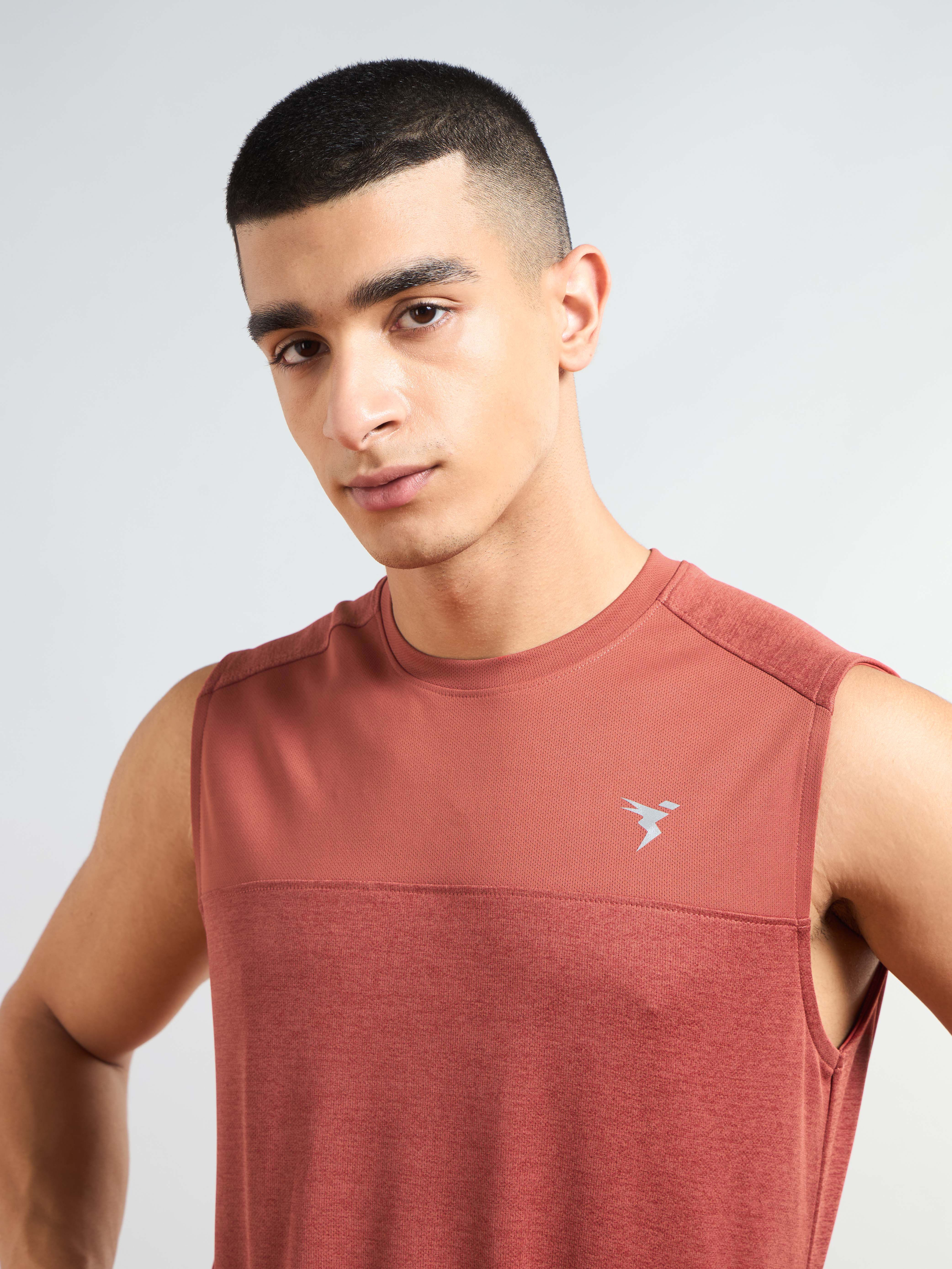 Men Melange Slim Fit Round Neck Sports Innerwear Vest with DOUBLE COOL - Image 5