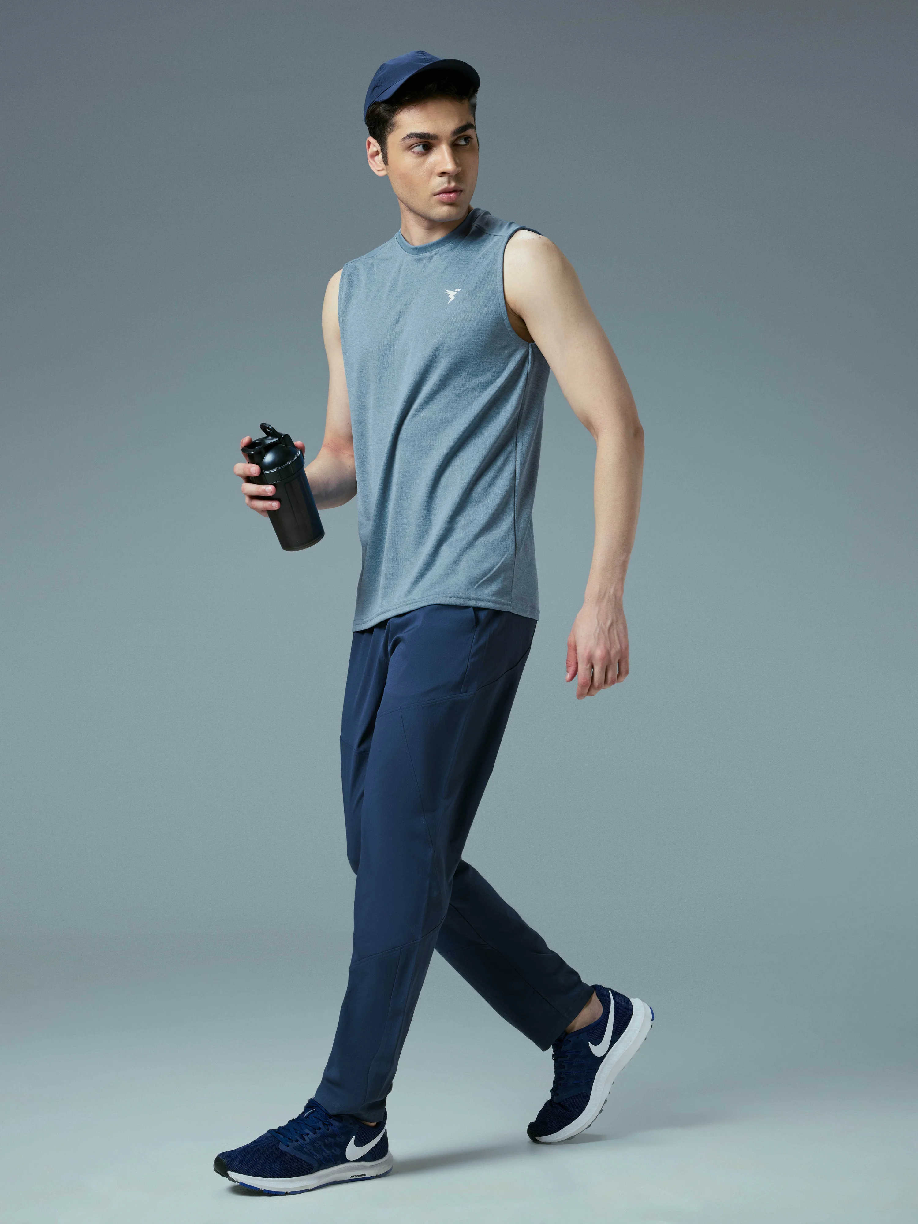 Men Melange Slim Fit Round Neck Sports Innerwear Vest with DOUBLE COOL - Image 5