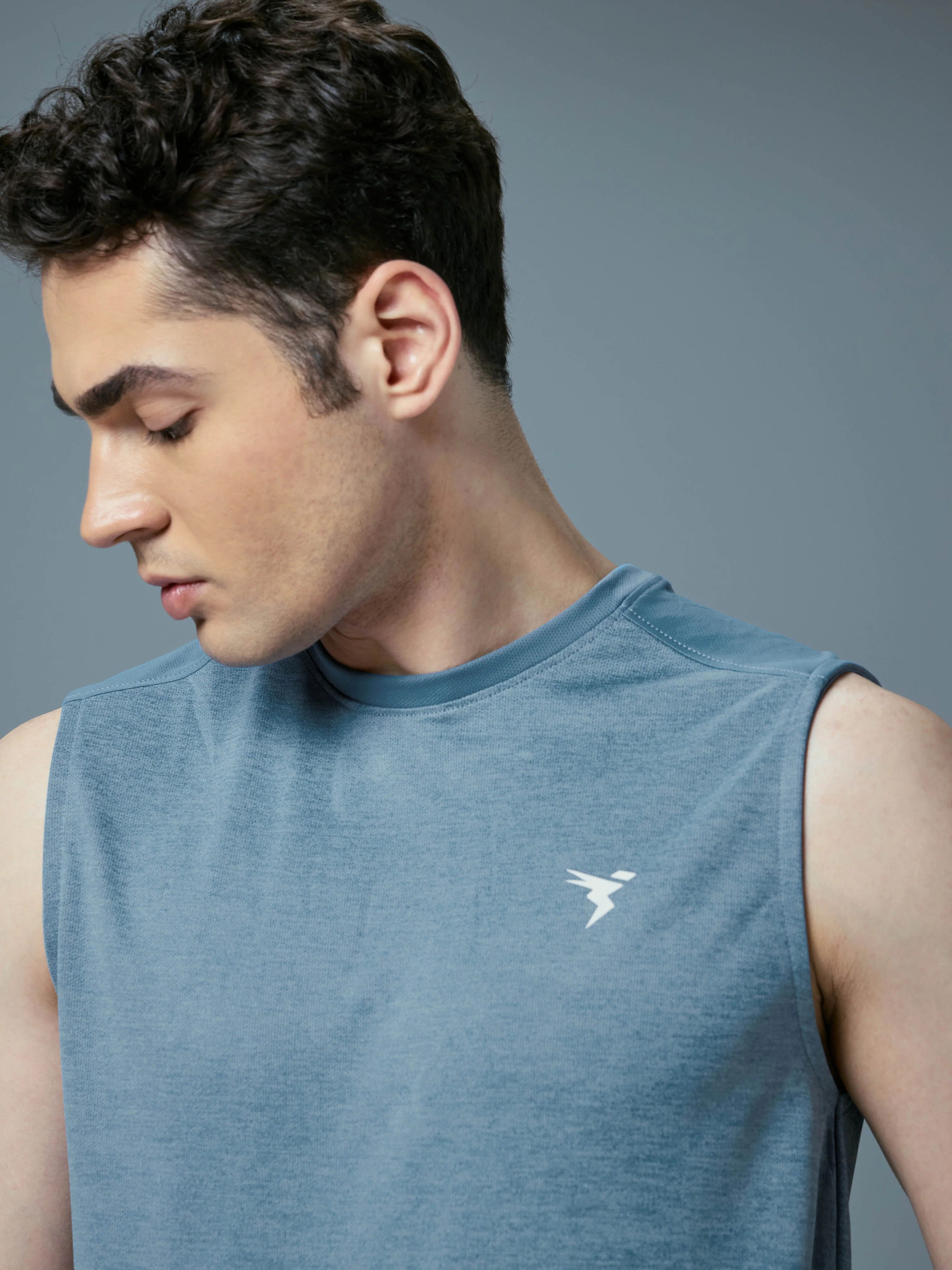 Men Melange Slim Fit Round Neck Sports Innerwear Vest with DOUBLE COOL - Image 6