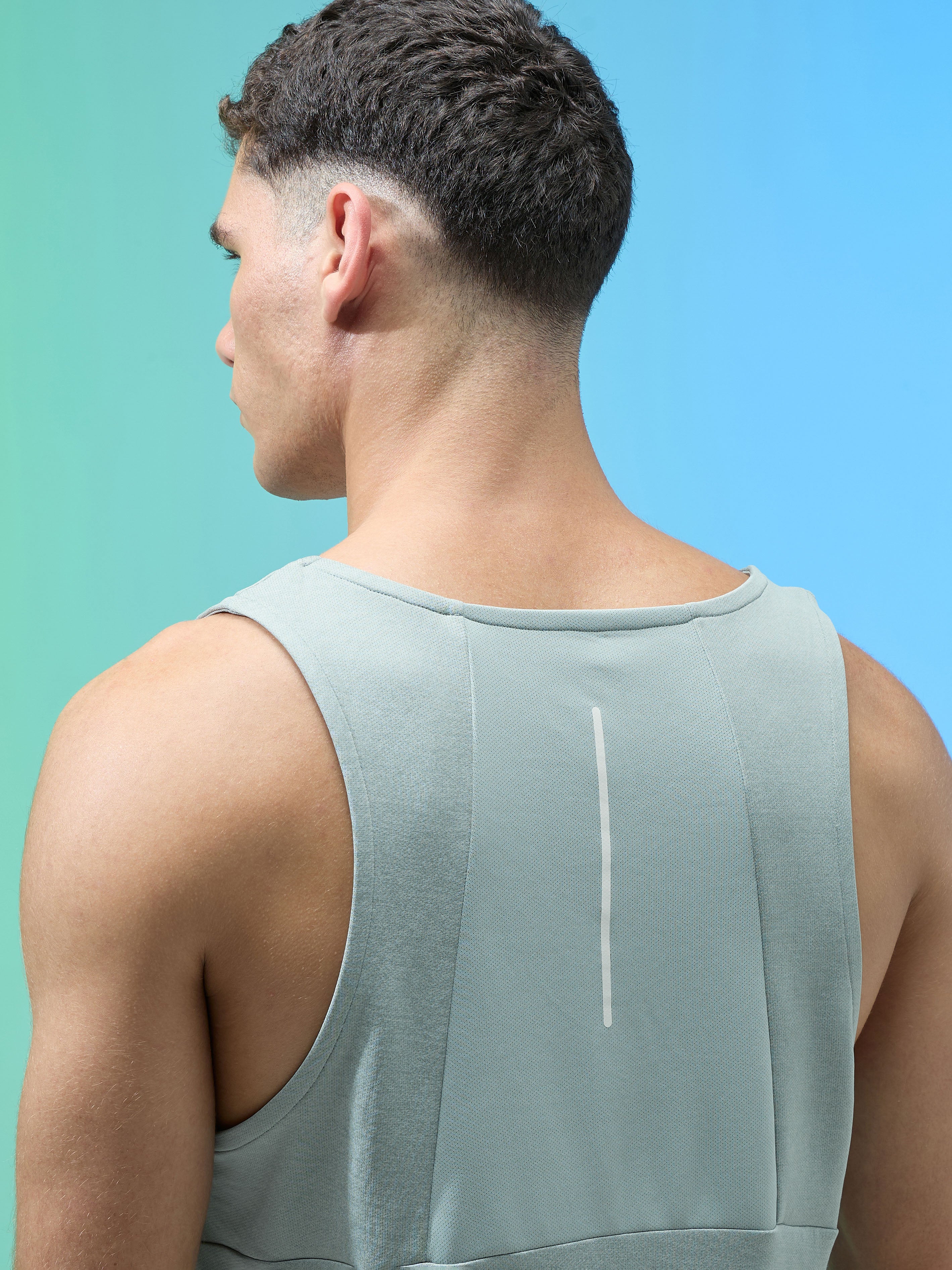 Men Melange Slim Fit Round Neck Sports Innerwear Vest with DOUBLE COOL - Image 7