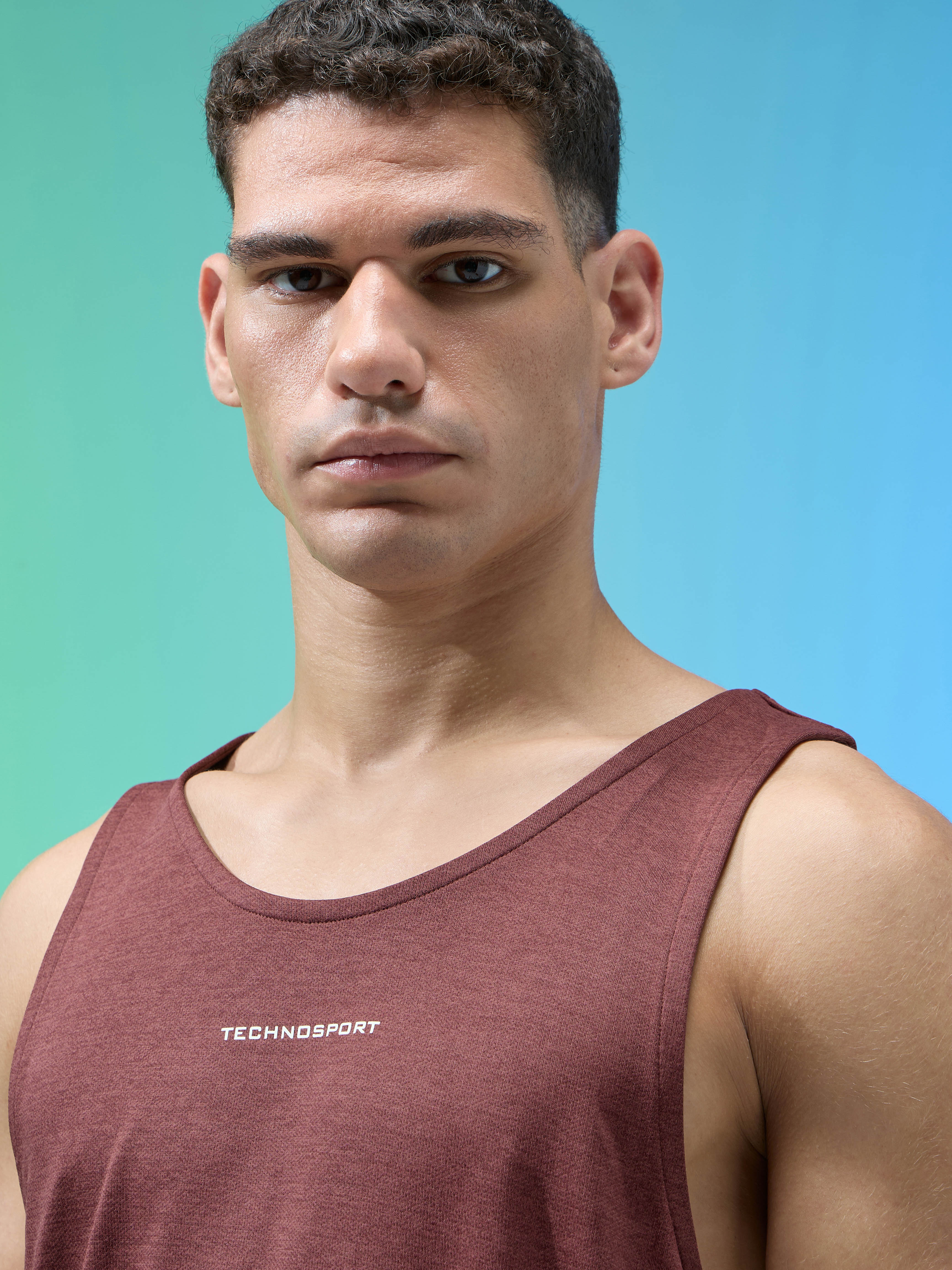 Men Melange Slim Fit Round Neck Sports Innerwear Vest with DOUBLE COOL - Image 6
