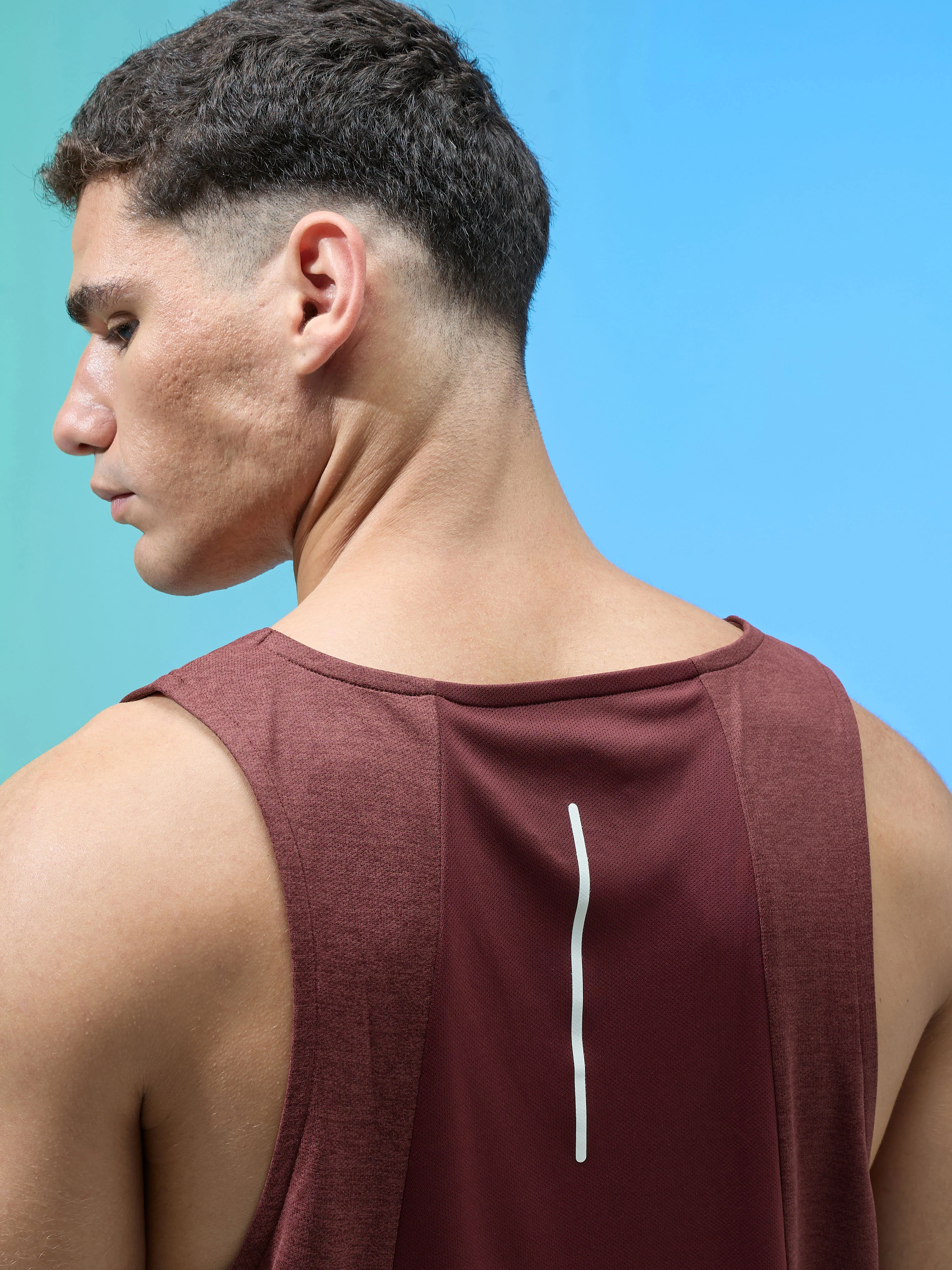 Men Melange Slim Fit Round Neck Sports Innerwear Vest with DOUBLE COOL - Image 8