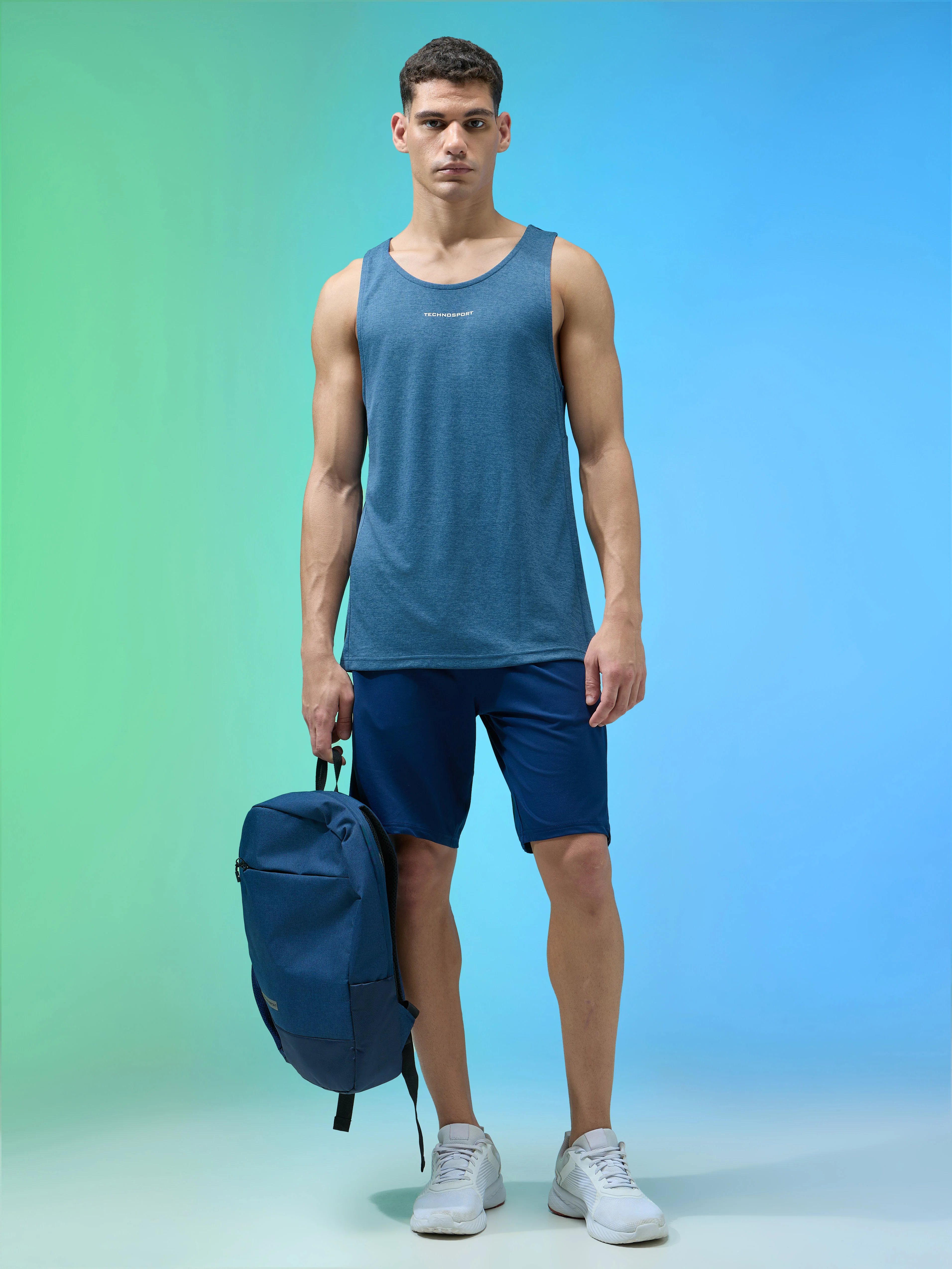 Men Melange Slim Fit Round Neck Sports Innerwear Vest with DOUBLE COOL - Image 5