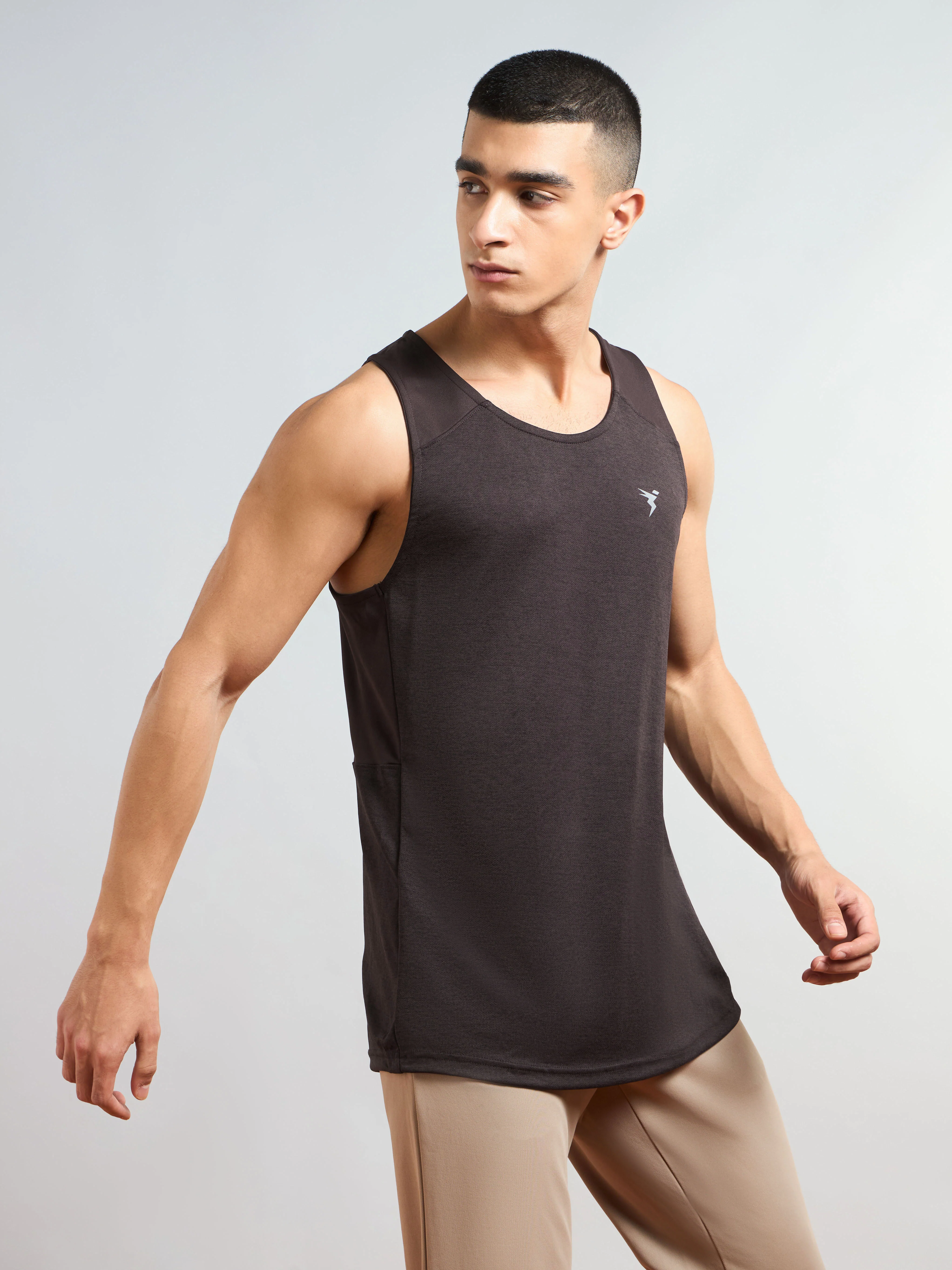 Men Melange Slim Fit Scoop Neck Innerwear Vest with TECHNO COOL+ - Image 4