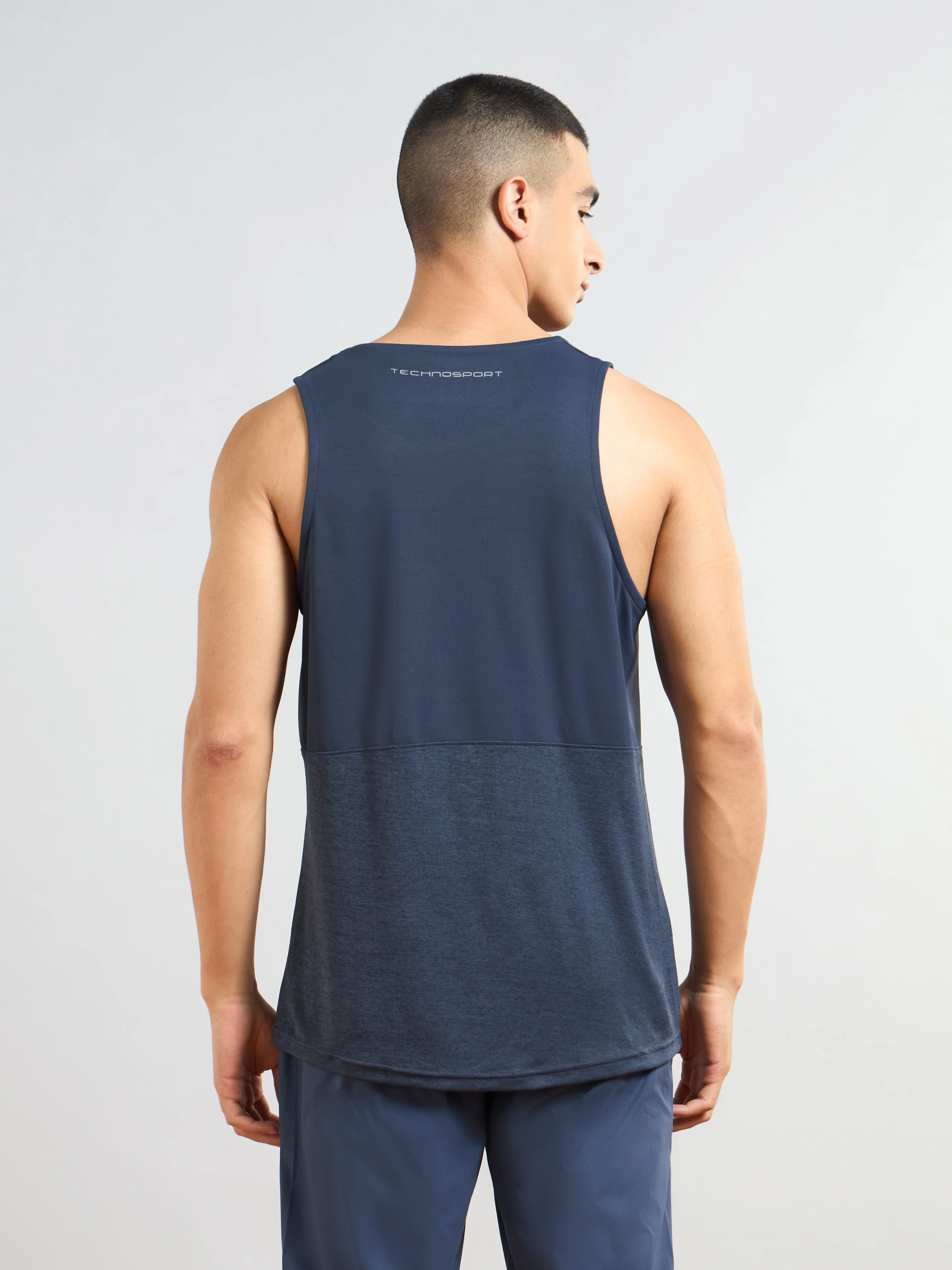 Men Melange Slim Fit Scoop Neck Innerwear Vest with TECHNO COOL+ - Image 2