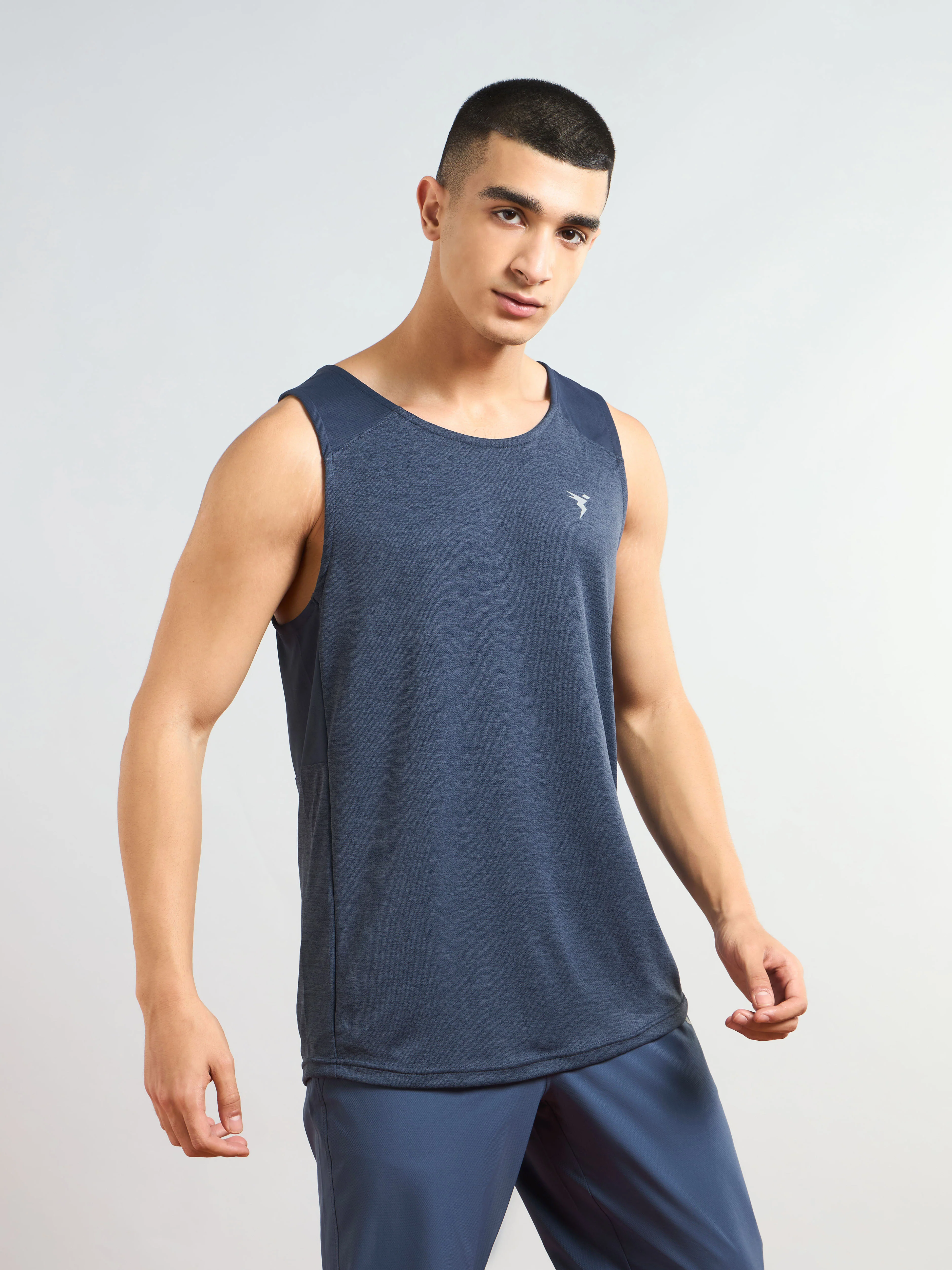 Men Melange Slim Fit Scoop Neck Innerwear Vest with TECHNO COOL+ - Image 3