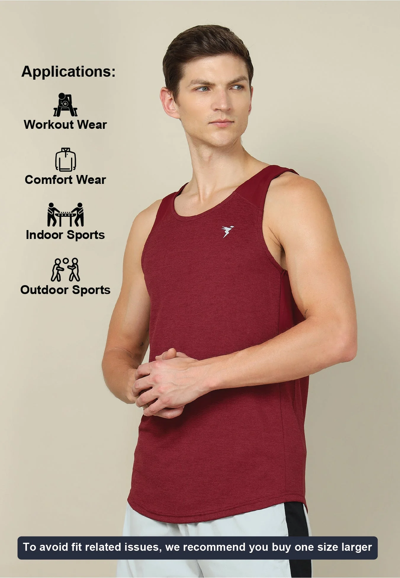 Men Melange Slim Fit Scoop Neck Innerwear Vest with TECHNO COOL+ ( Pack of 2) - Image 6