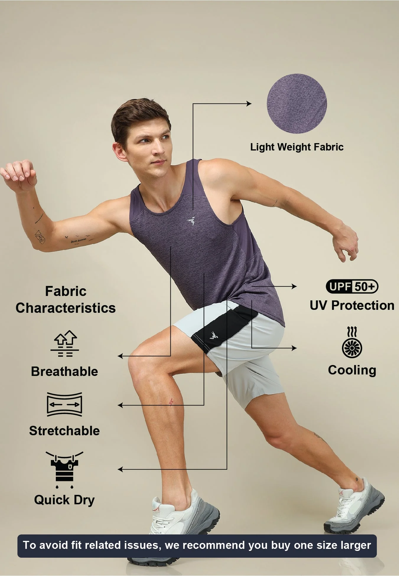 Men Melange Slim Fit Scoop Neck Innerwear Vest with TECHNO COOL+ ( Pack of 2) - Image 6