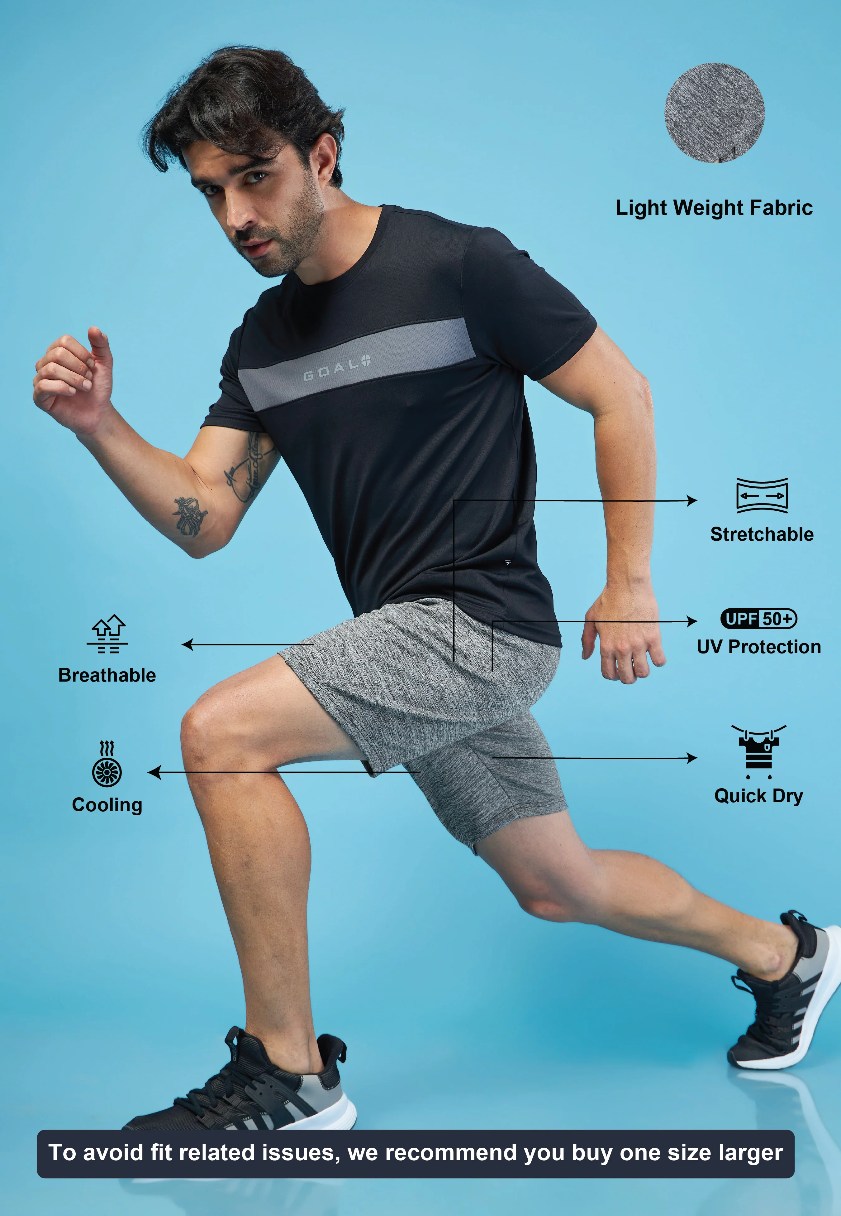 Men Melange Slim Fit Shorts with TECHNO DRY - Image 4