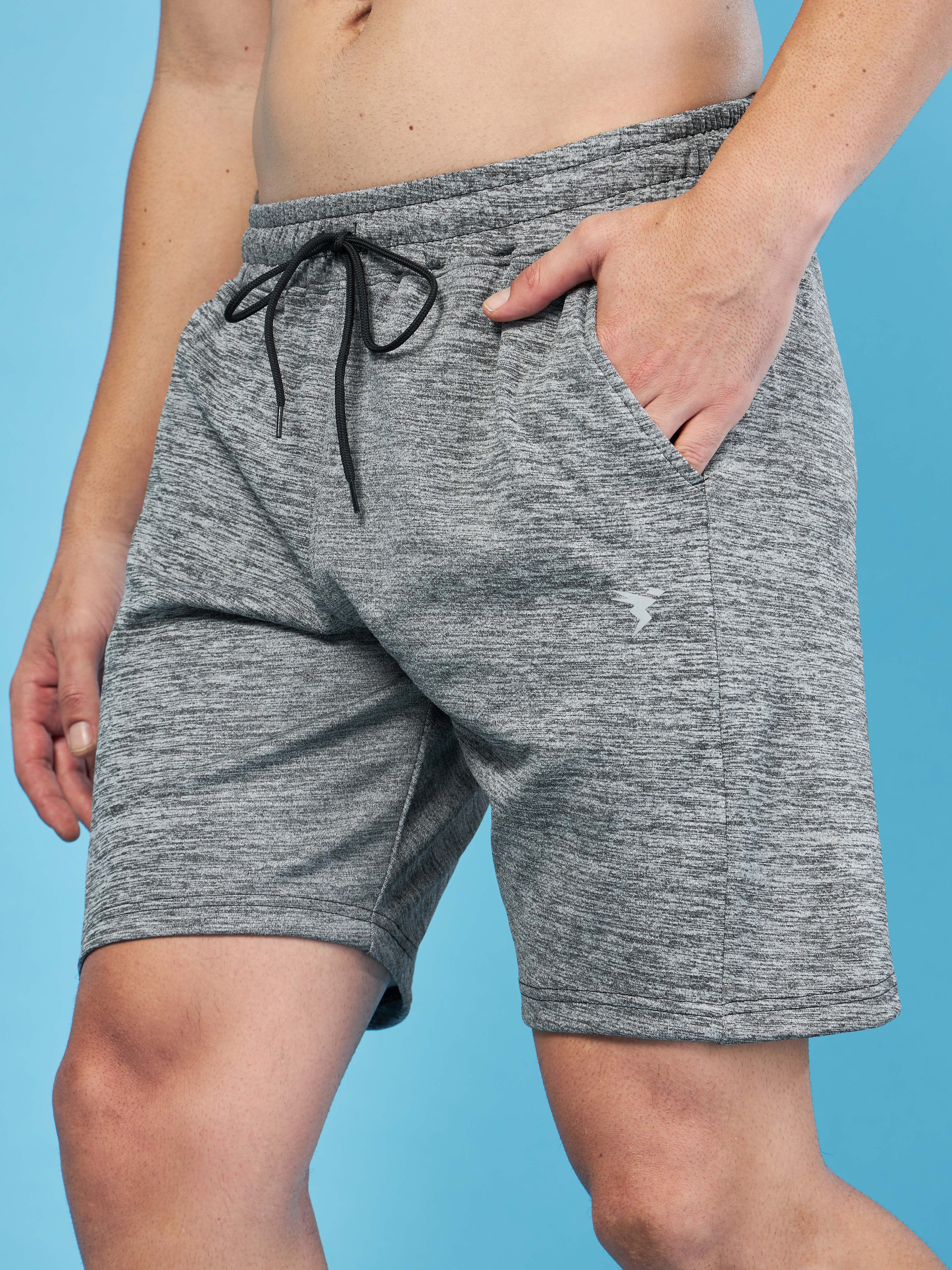 Men Melange Slim Fit Shorts with TECHNO DRY - Image 6