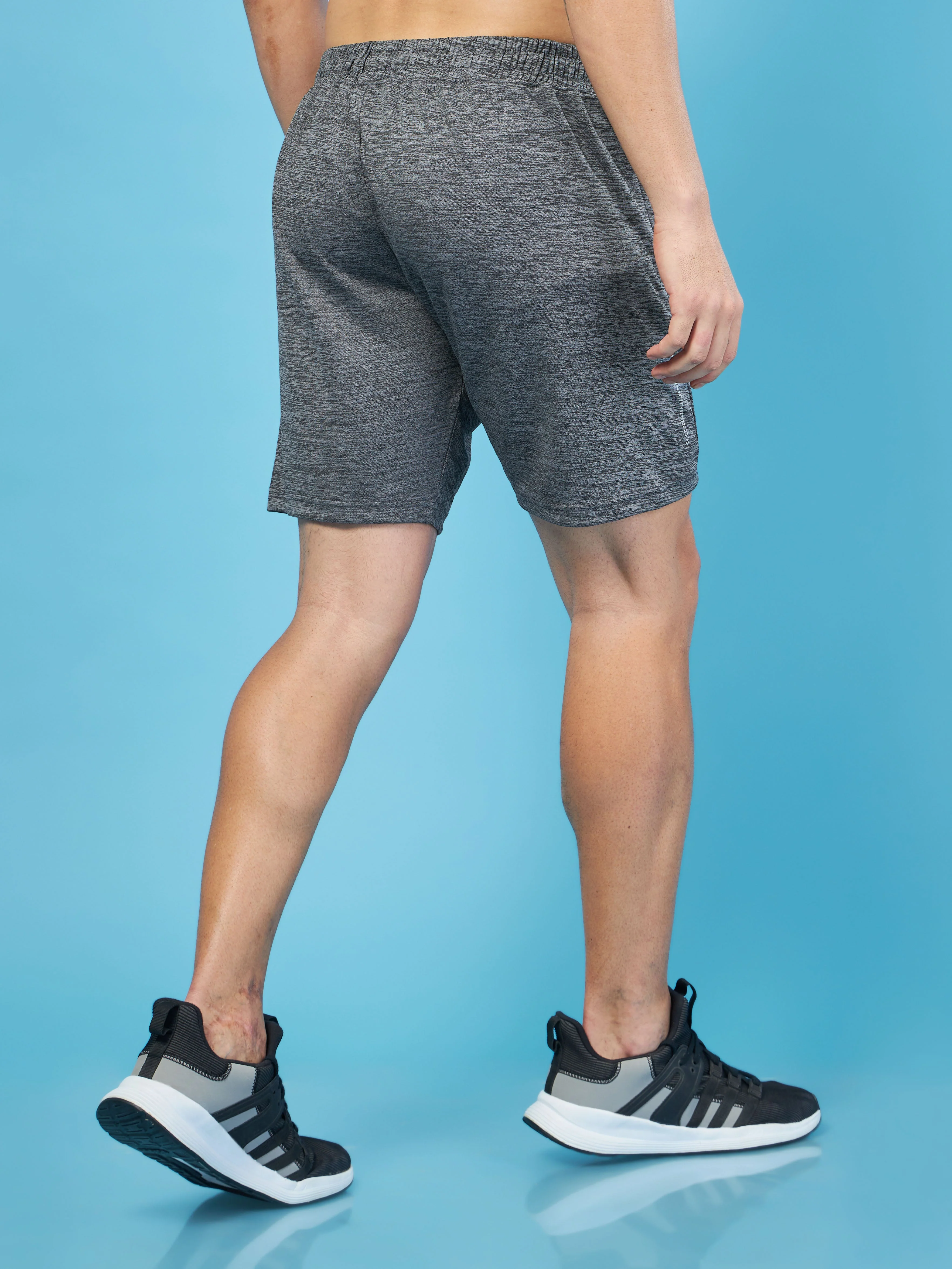 Men Melange Slim Fit Shorts with TECHNO DRY - Image 3