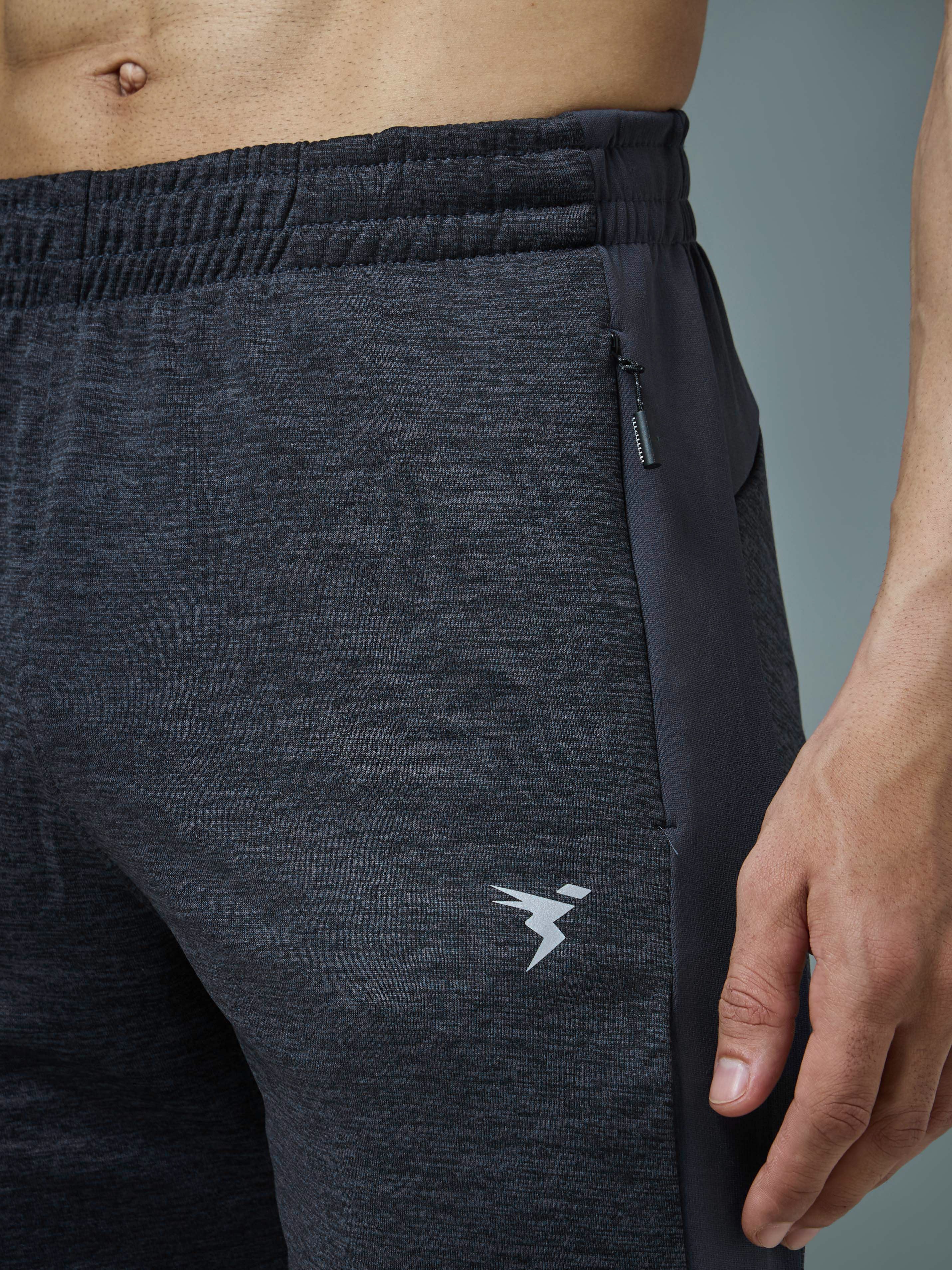 Men Melange Slim Fit Trackpants with TECHNO DRY - Image 6