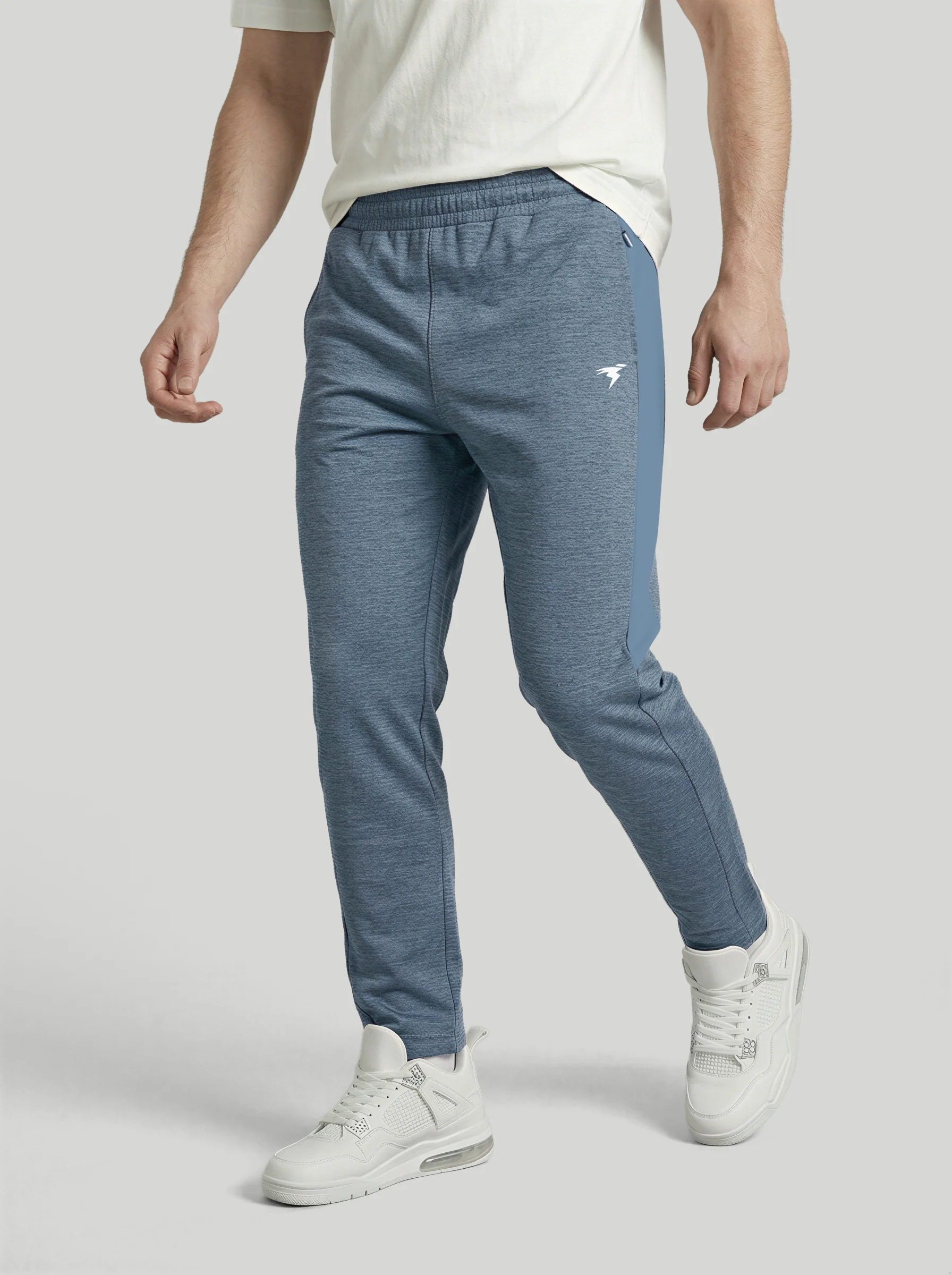 Men Melange Slim Fit Trackpants with TECHNO DRY
