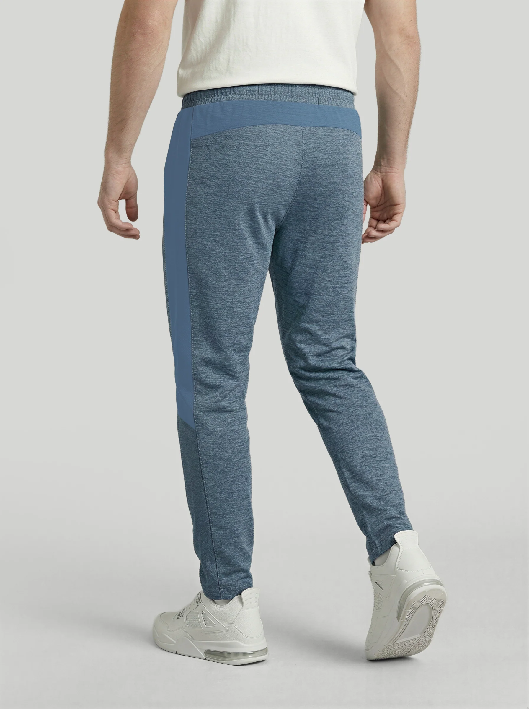Men Melange Slim Fit Trackpants with TECHNO DRY - Image 2