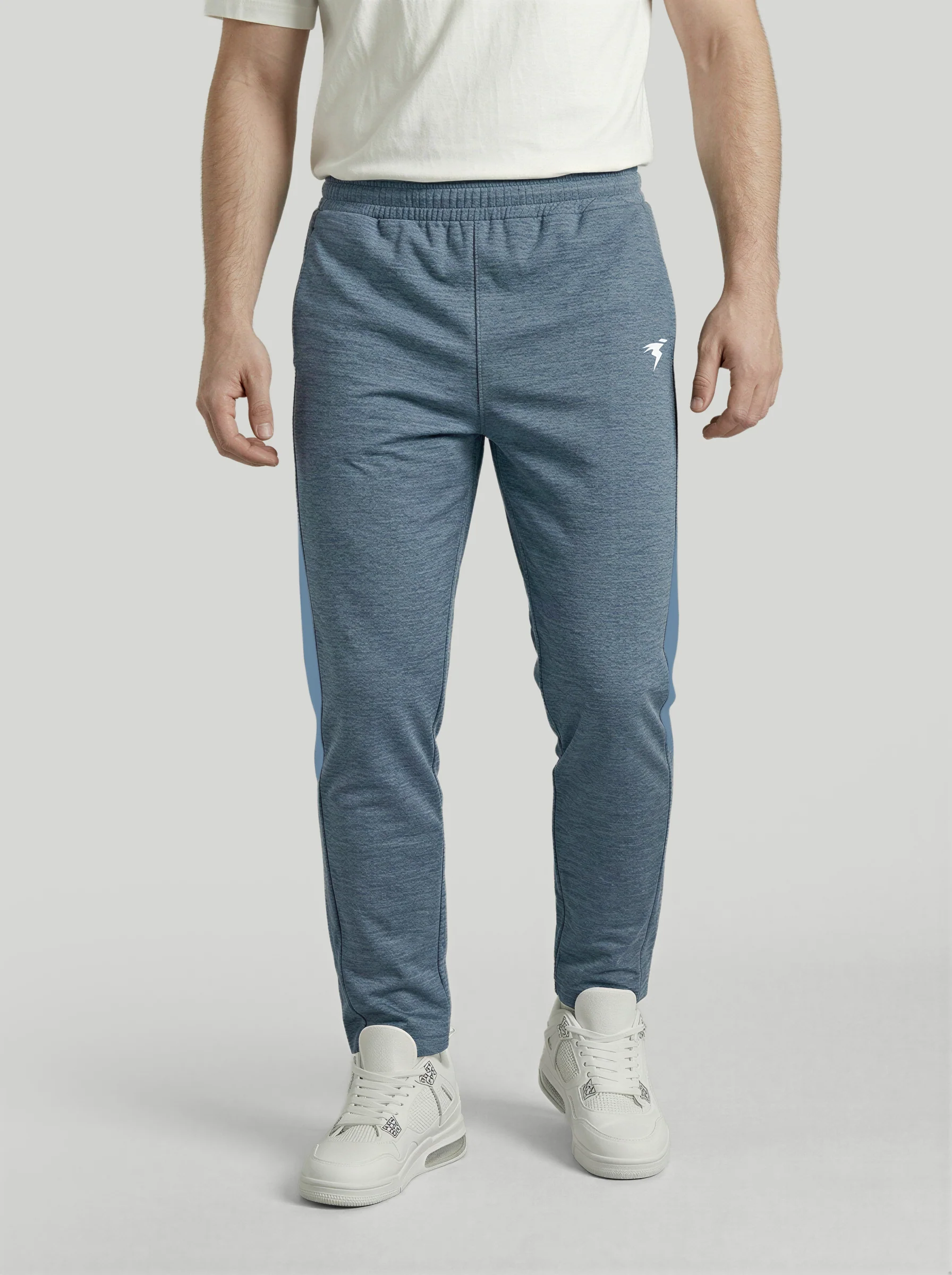 Men Melange Slim Fit Trackpants with TECHNO DRY - Image 3