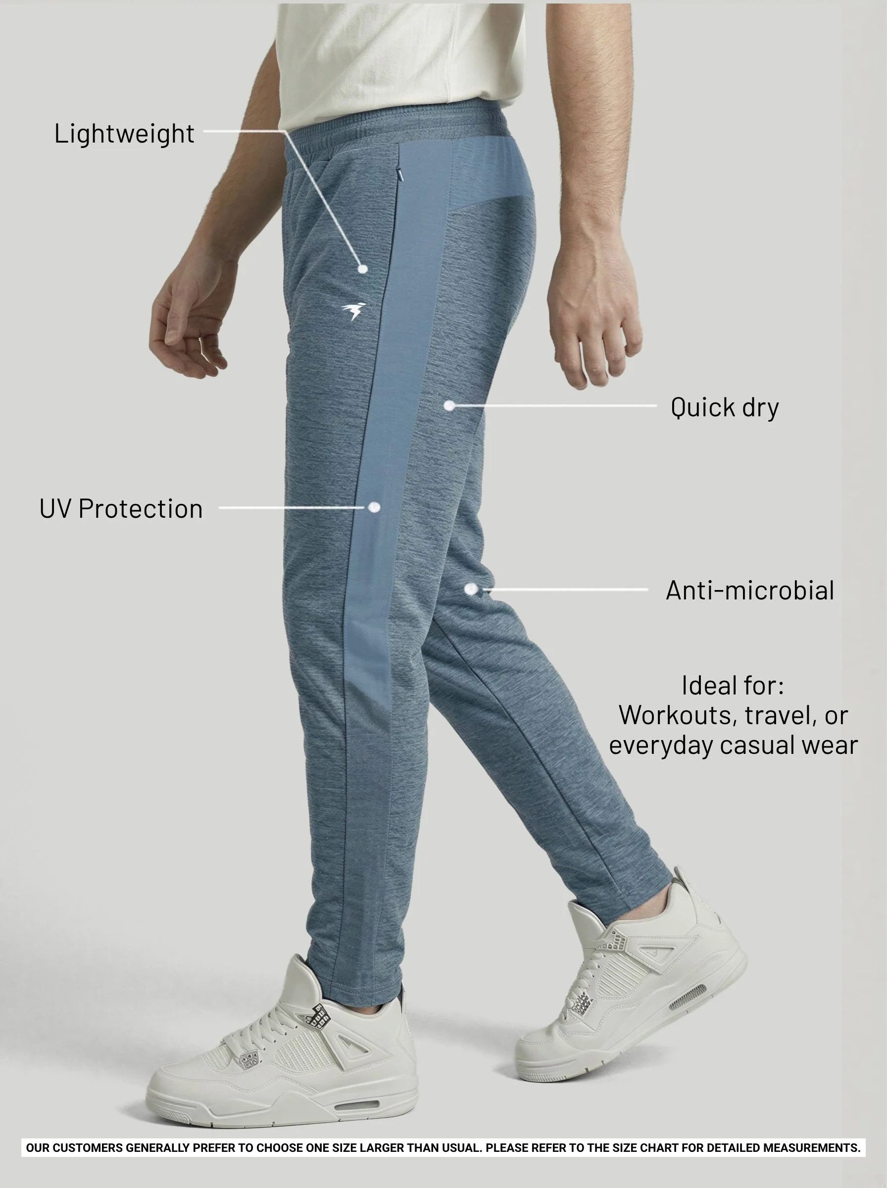 Men Melange Slim Fit Trackpants with TECHNO DRY - Image 4