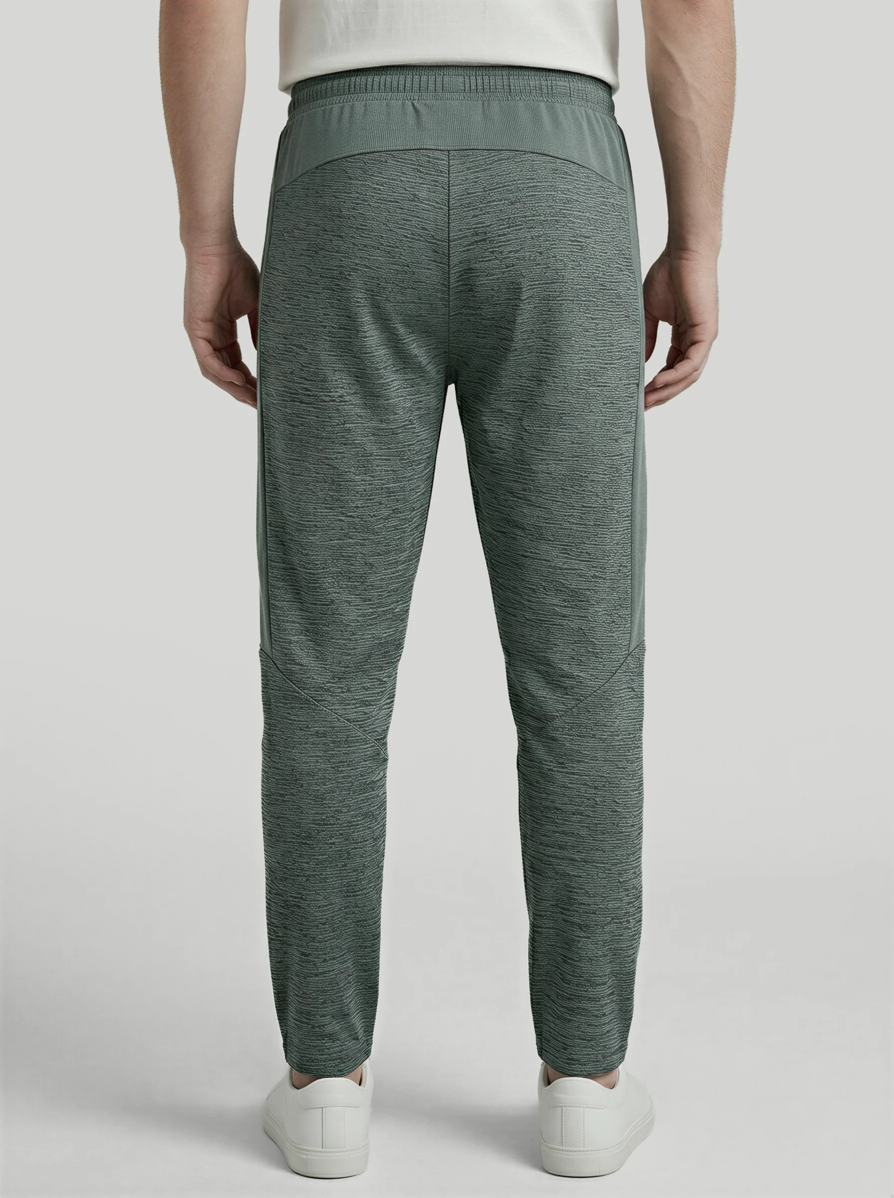 Men Melange Slim Fit Trackpants with TECHNO DRY - Image 2