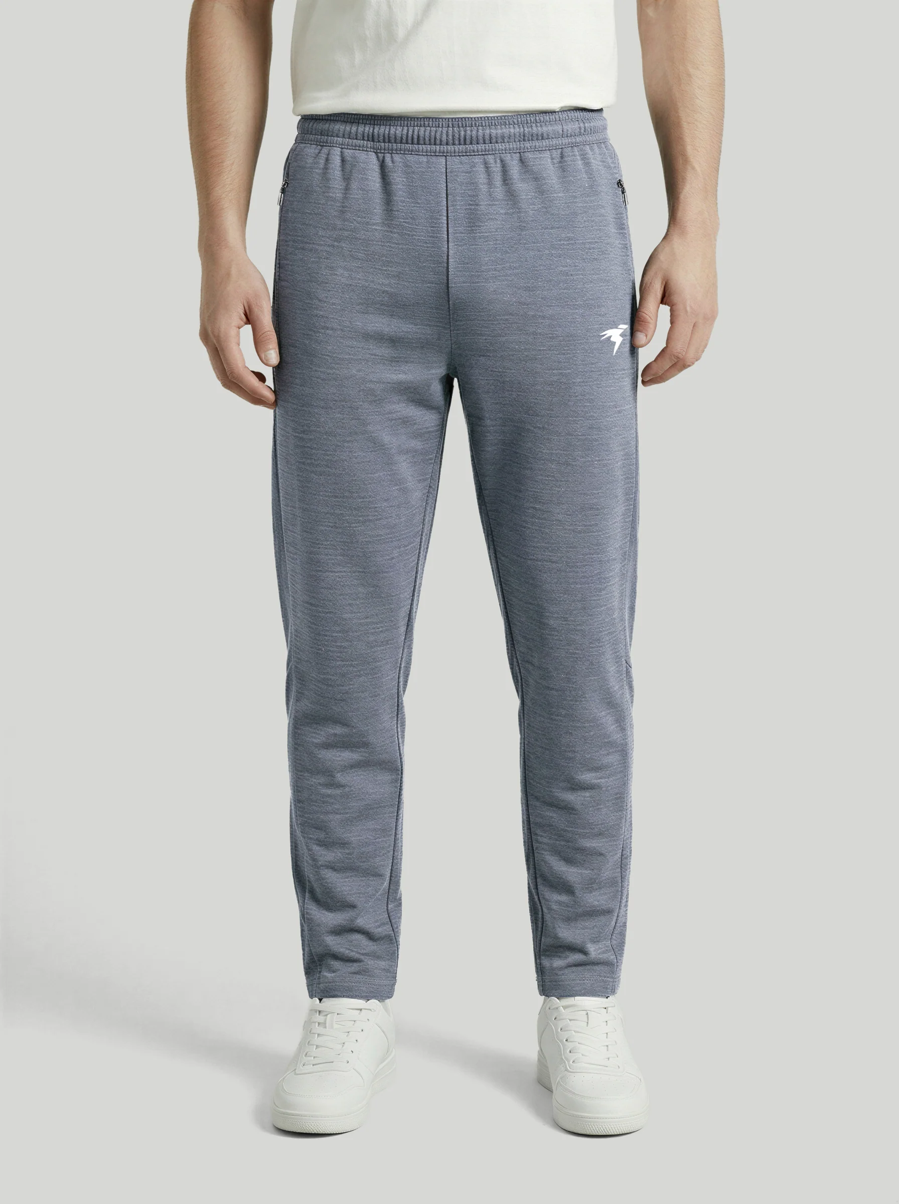 Men Melange Slim Fit Trackpants with TECHNO DRY