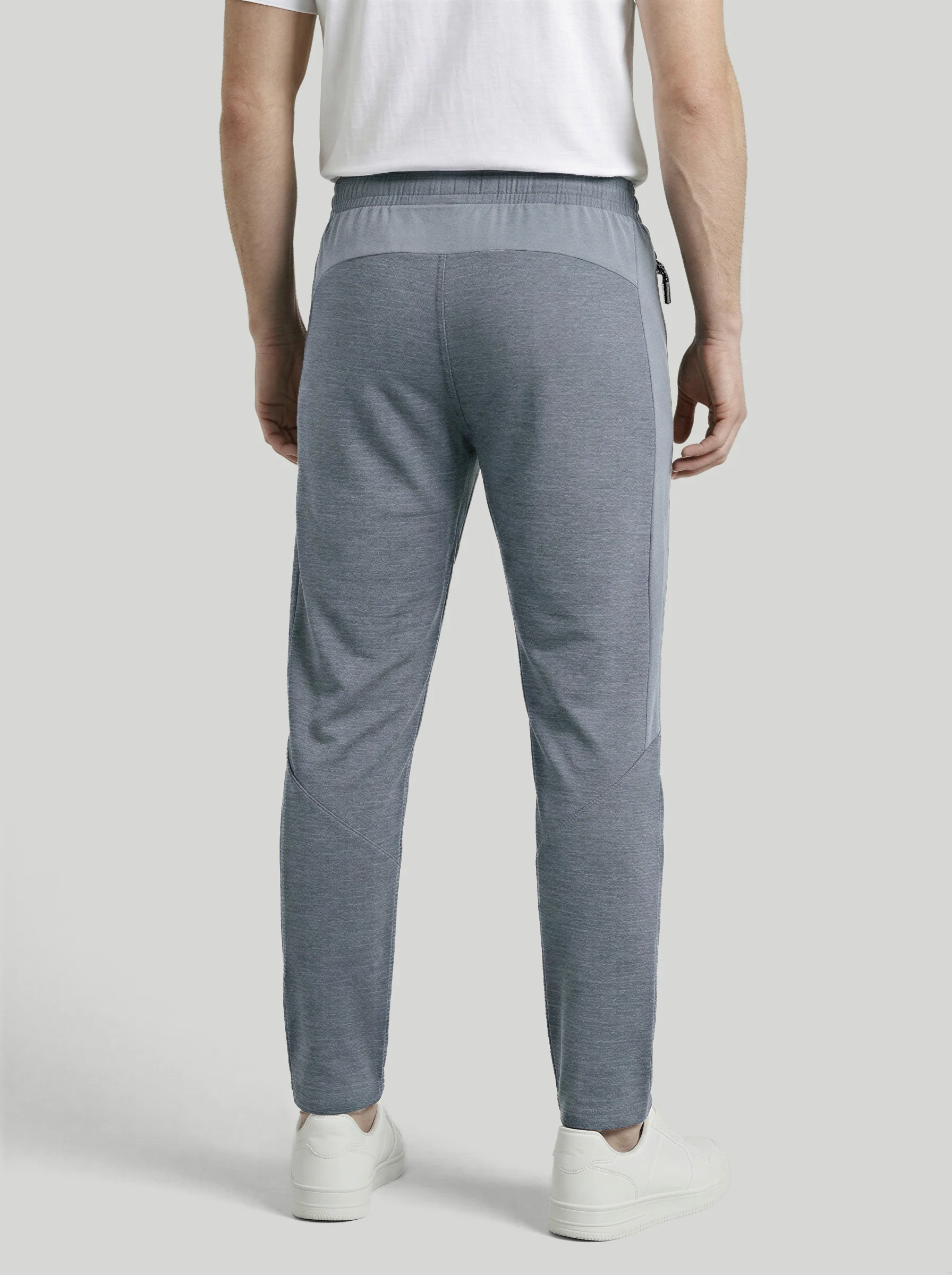 Men Melange Slim Fit Trackpants with TECHNO DRY - Image 2