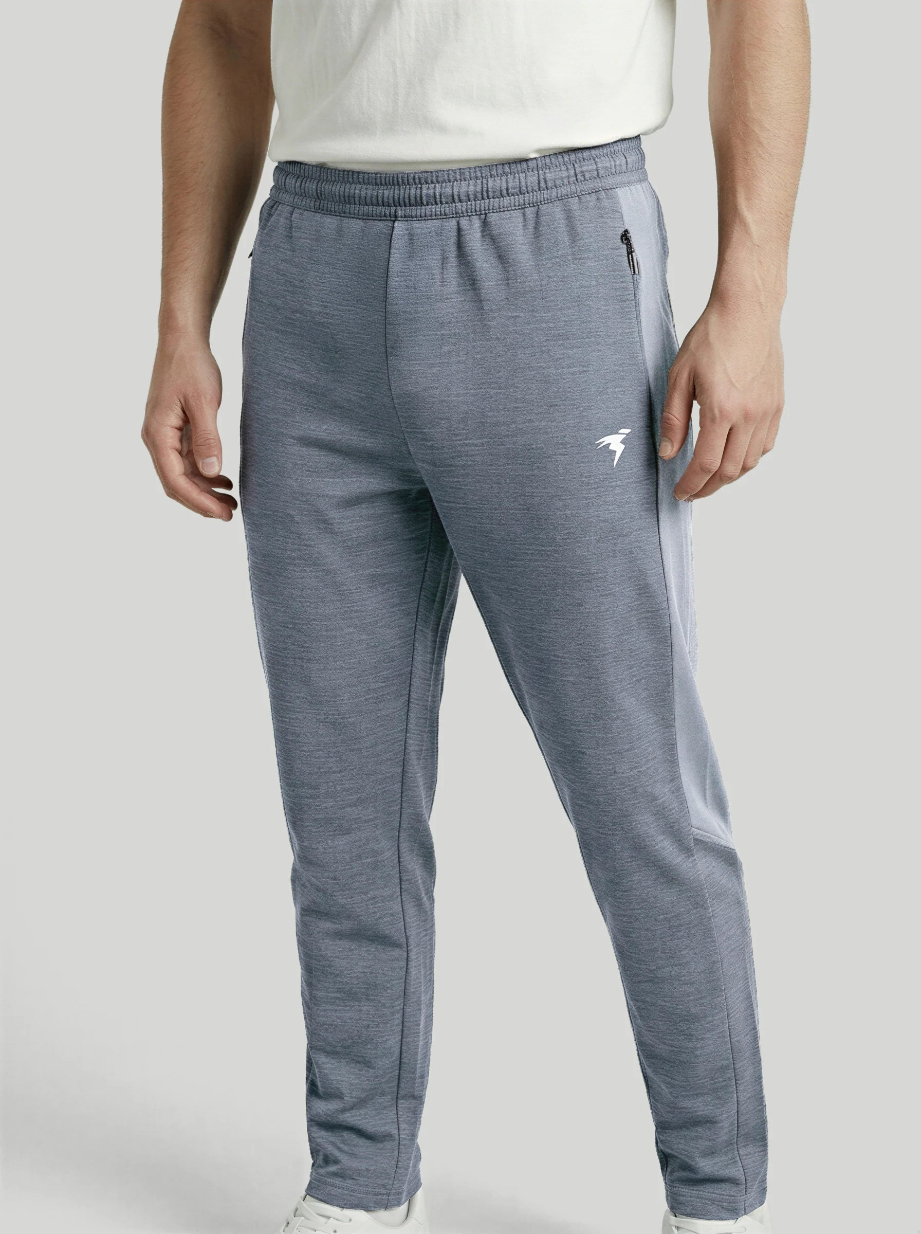 Men Melange Slim Fit Trackpants with TECHNO DRY - Image 3