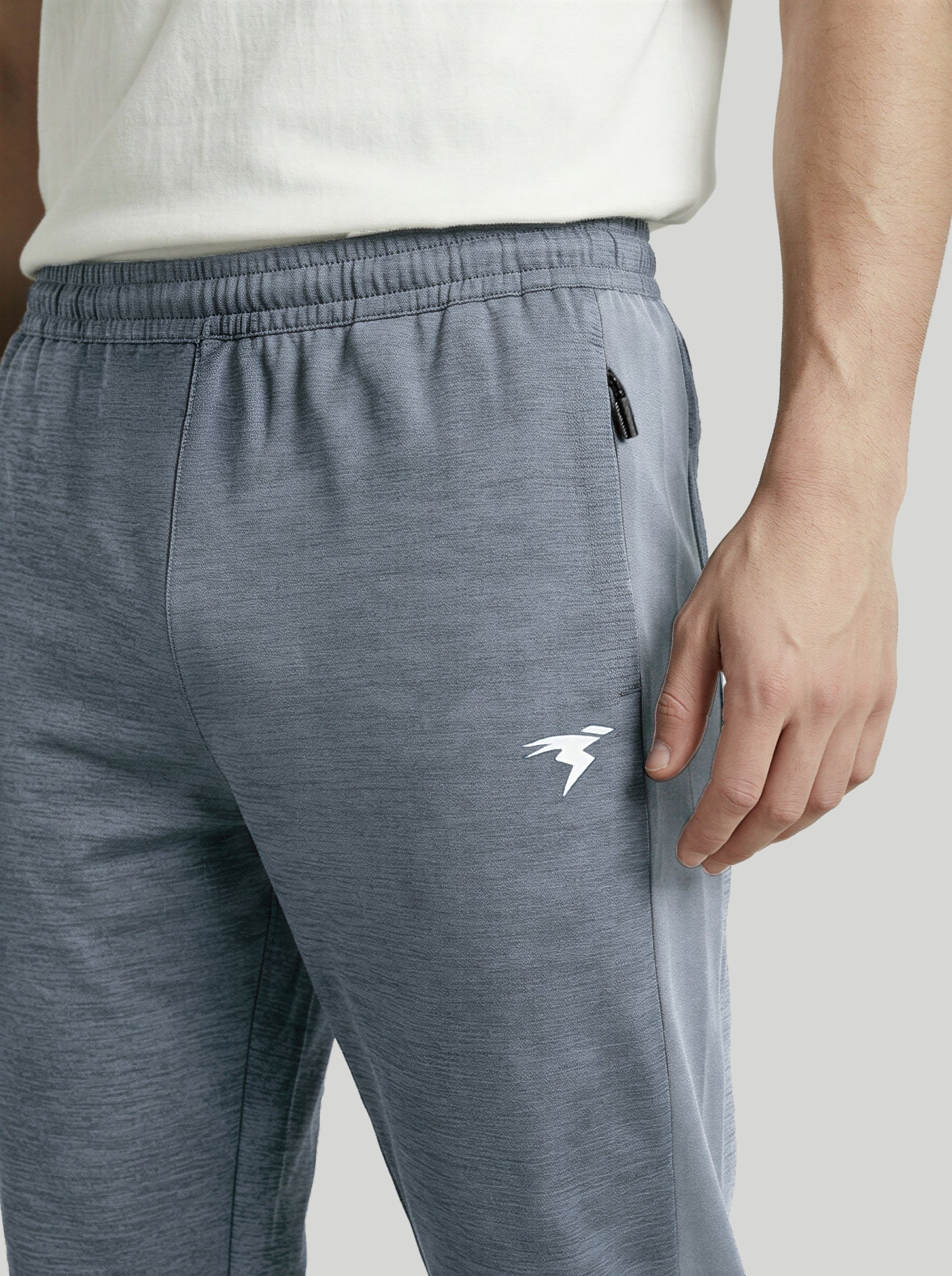 Men Melange Slim Fit Trackpants with TECHNO DRY - Image 6