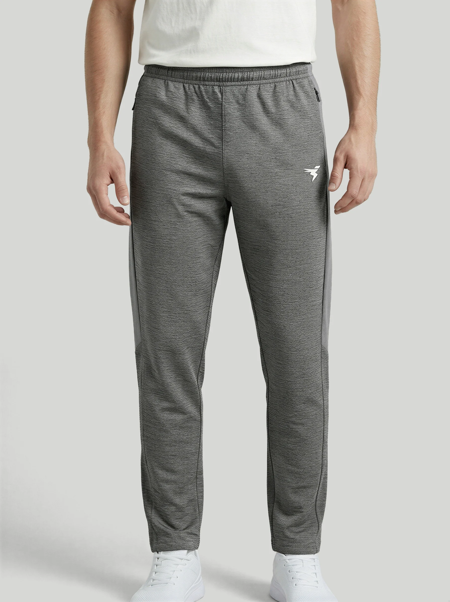 Men Melange Slim Fit Trackpants with TECHNO DRY