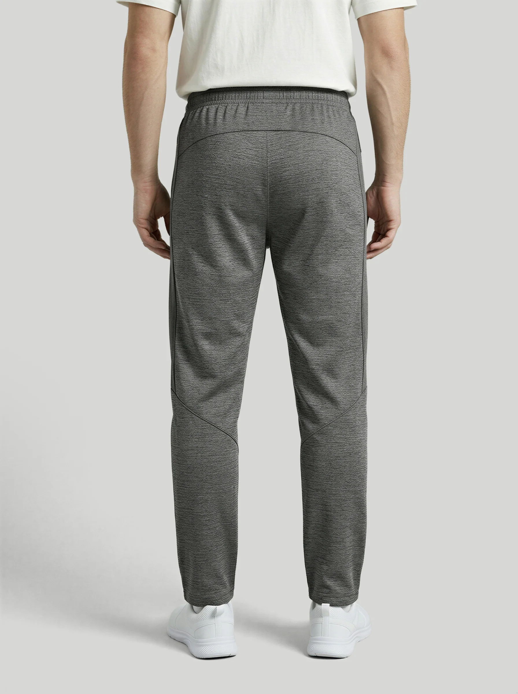 Men Melange Slim Fit Trackpants with TECHNO DRY - Image 2