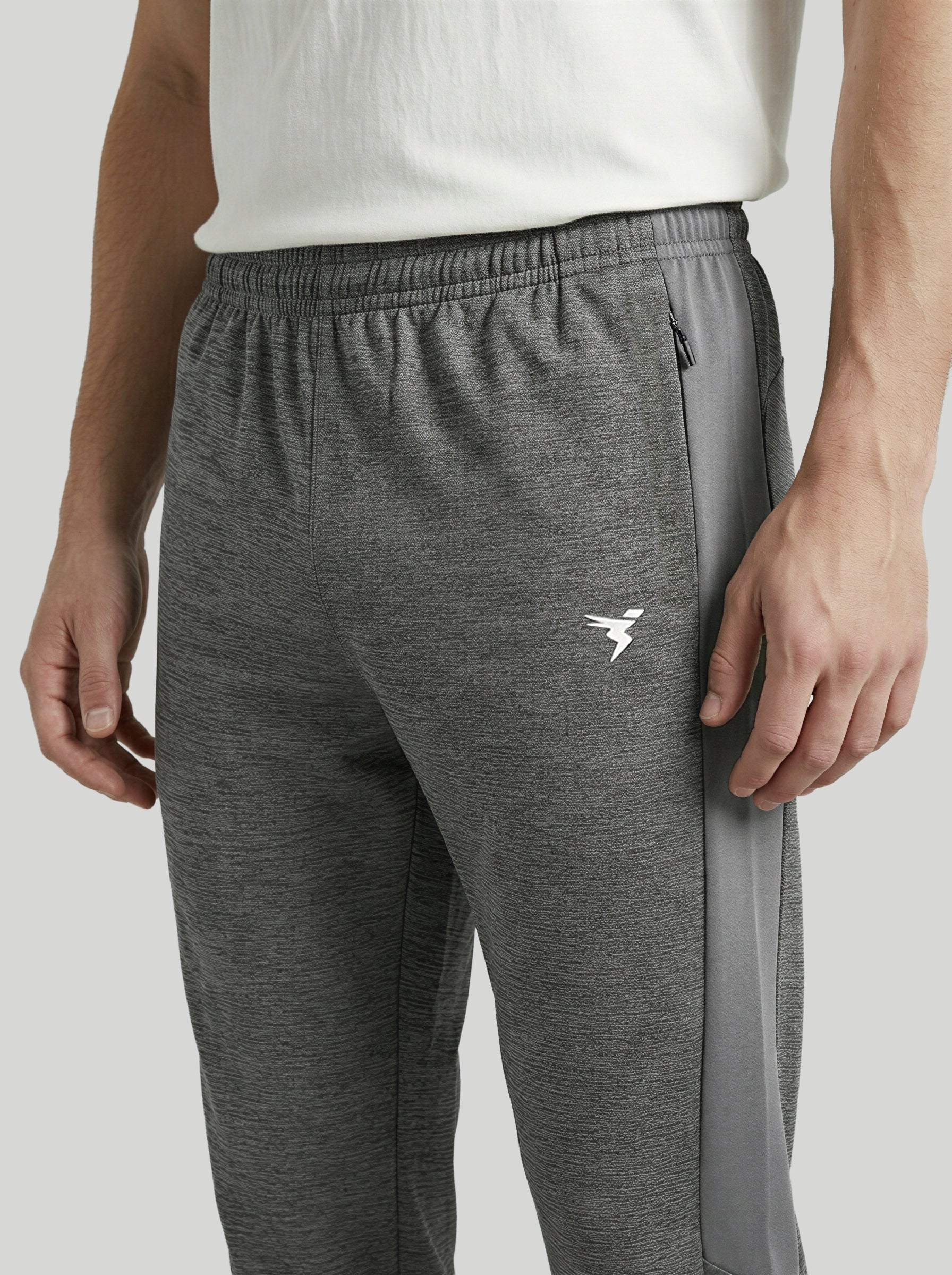 Men Melange Slim Fit Trackpants with TECHNO DRY - Image 6