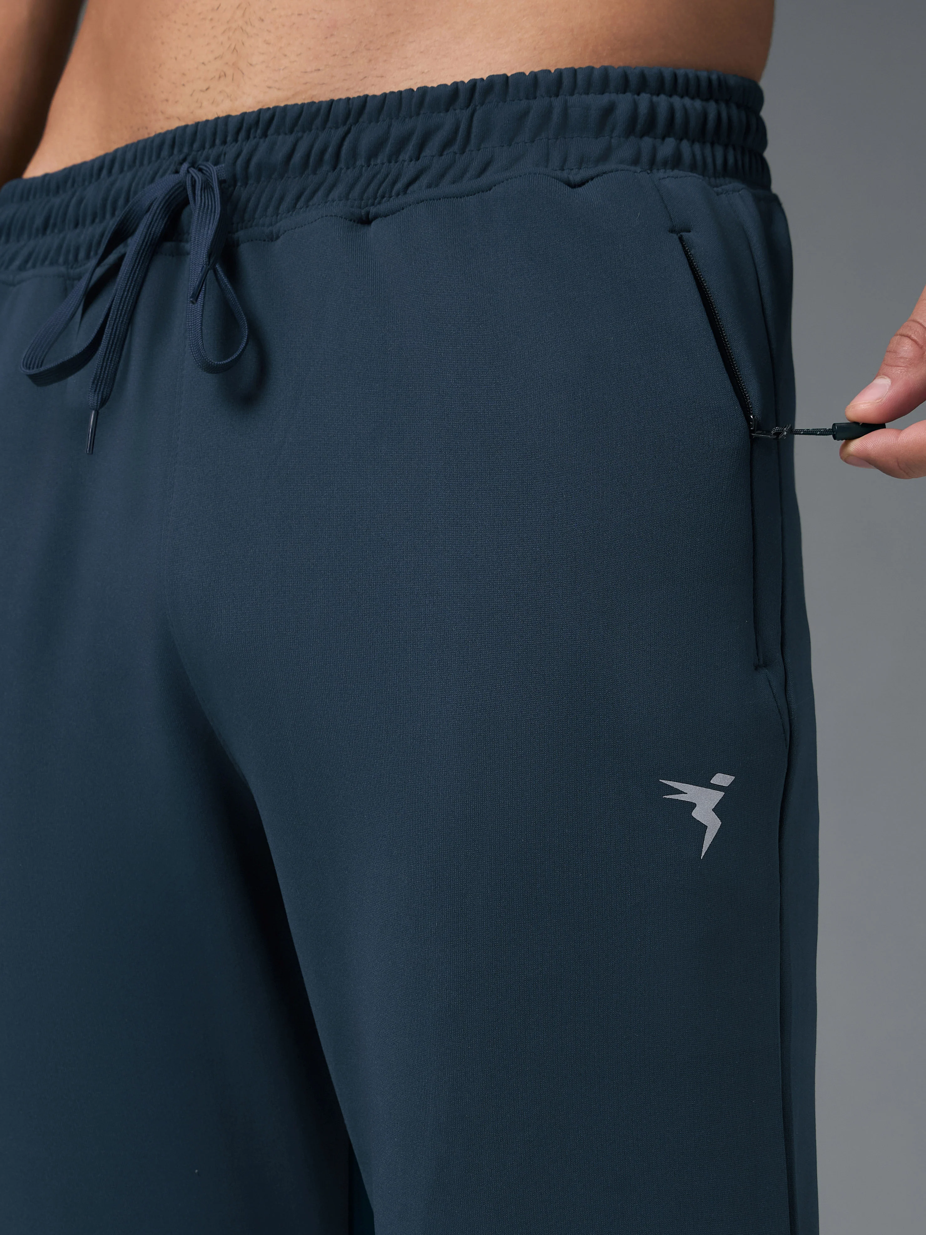 Men Melange Slim Fit Trackpants with TECHNO DRY - Image 6