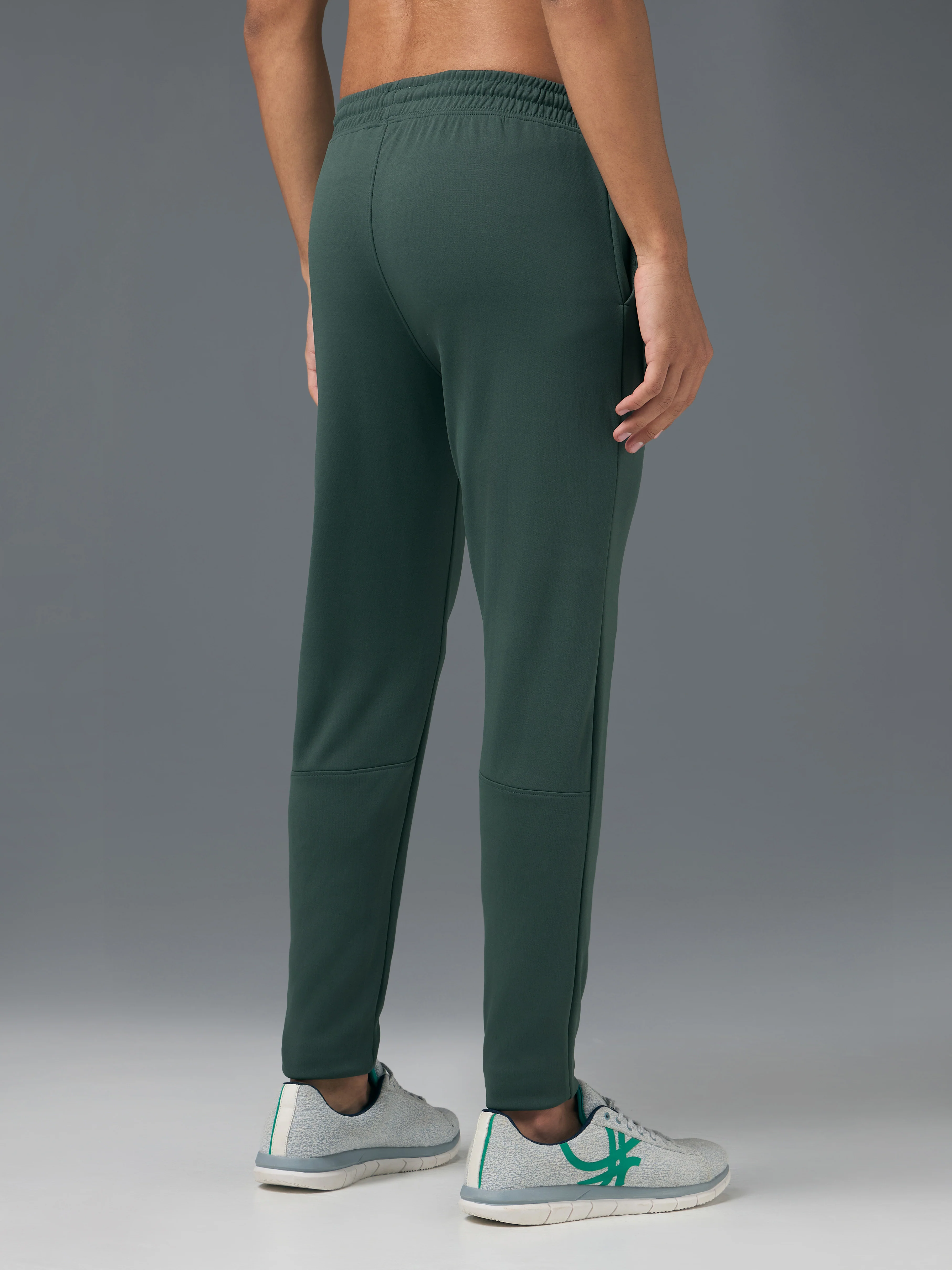 Men Melange Slim Fit Trackpants with TECHNO DRY - Image 3