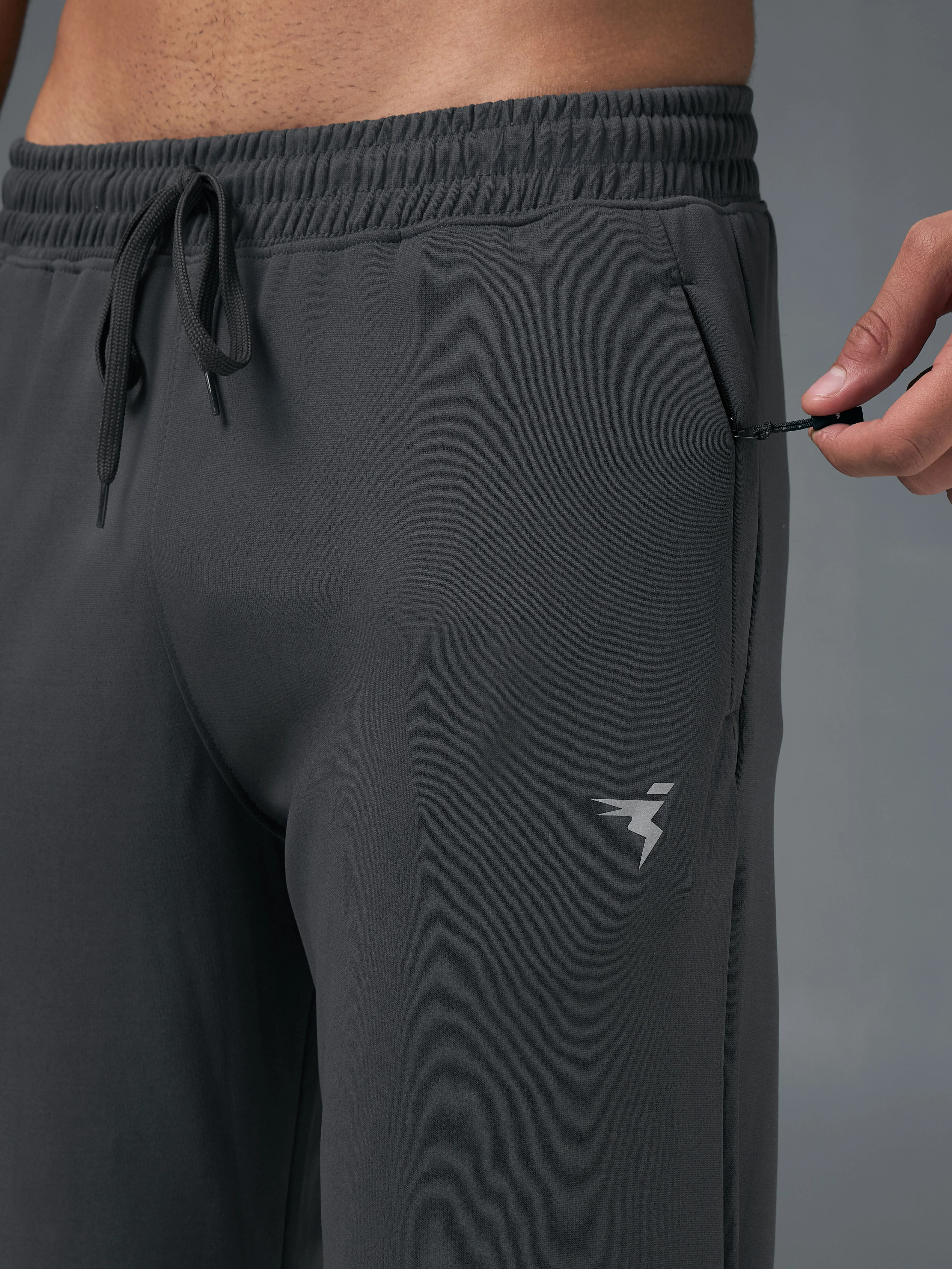 Men Melange Slim Fit Trackpants with TECHNO DRY - Image 6