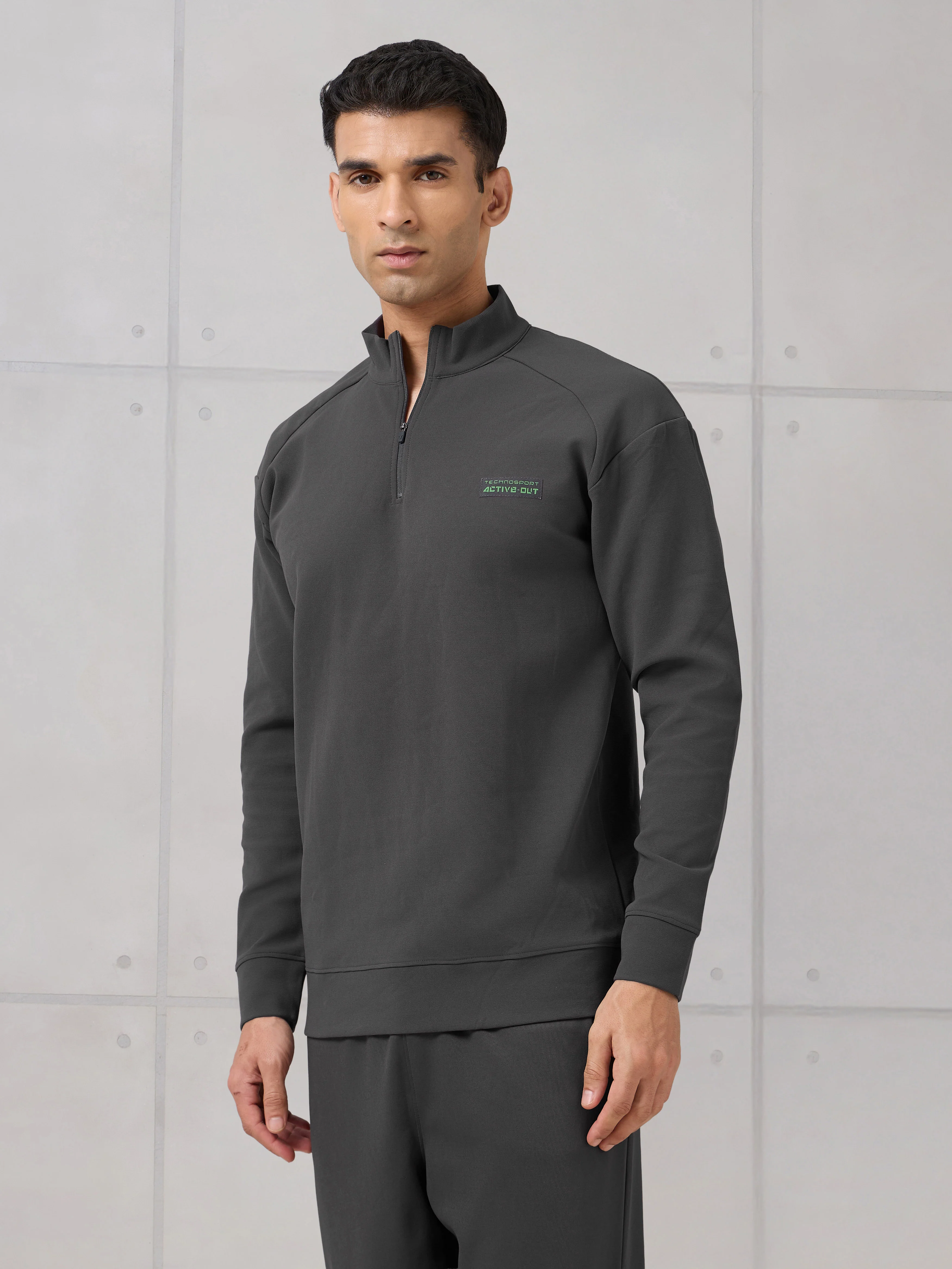 Men Mock Neck Slim Fit Solid Active Out T-shirt with ELASTOPLUS - Image 4