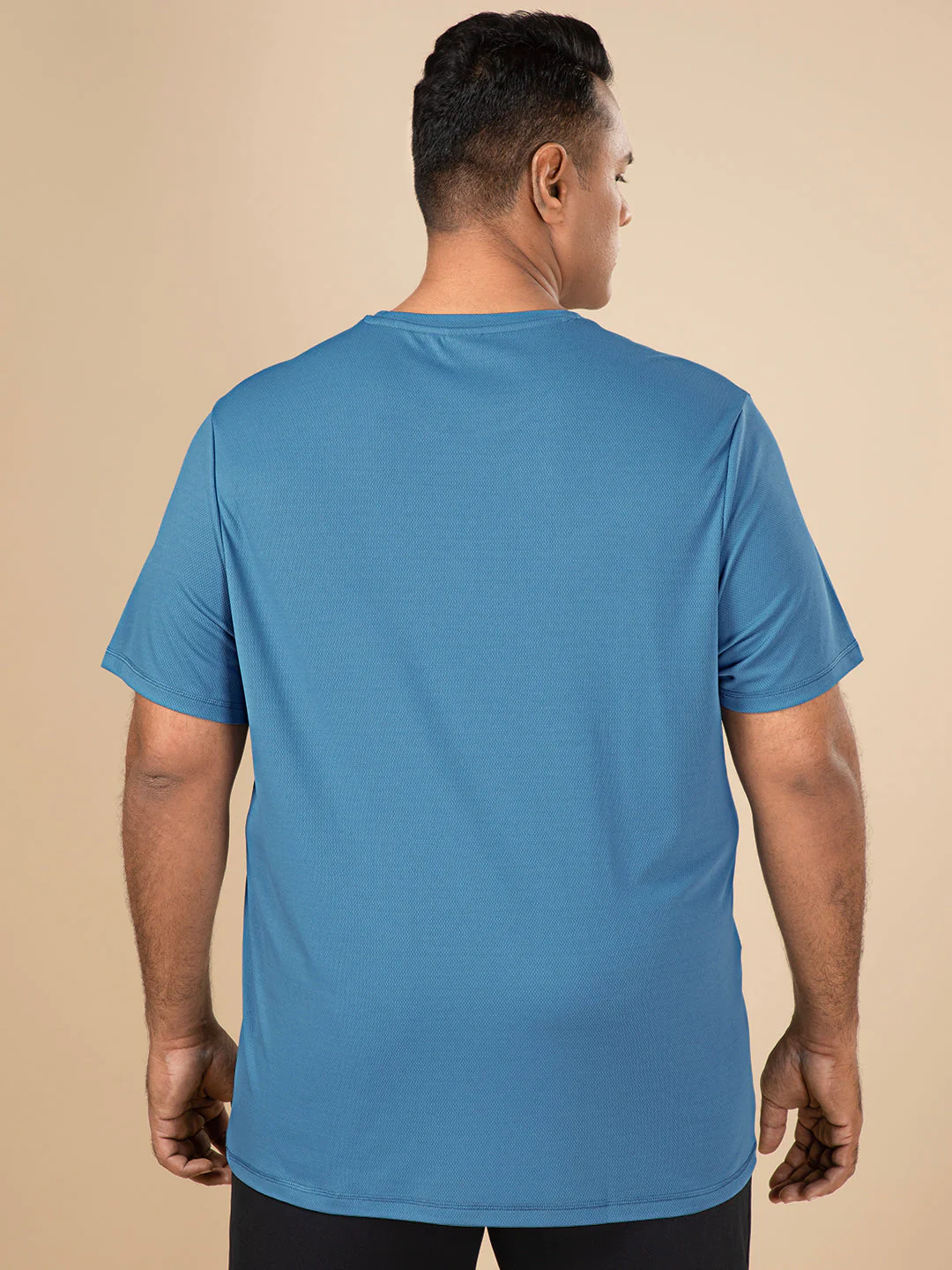 Men Plus Size Solid Active T-shirt with TECHNO COOL+ - Image 2