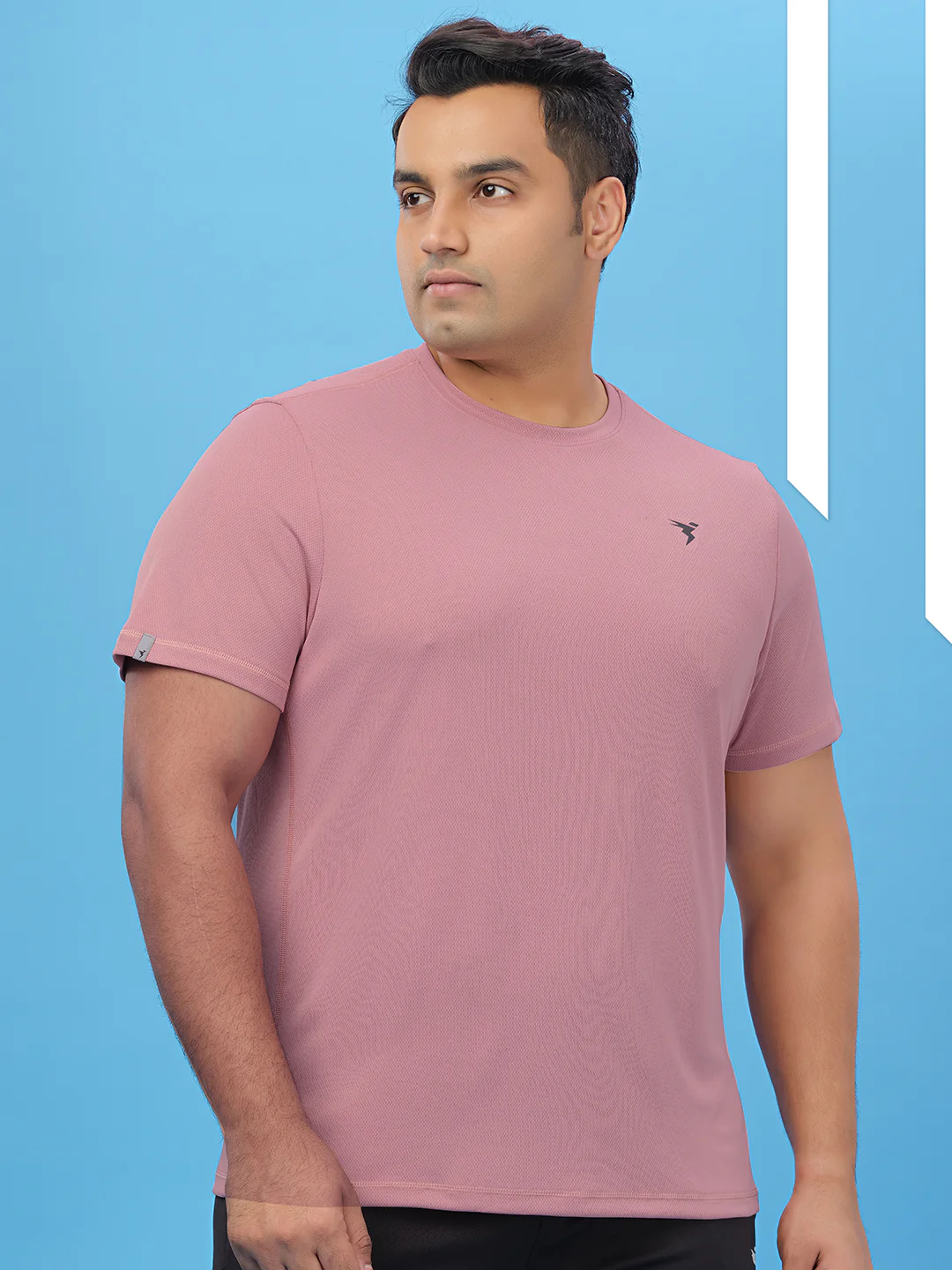 Men Plus Size Solid Active T-shirt with TECHNO COOL+ - Image 4