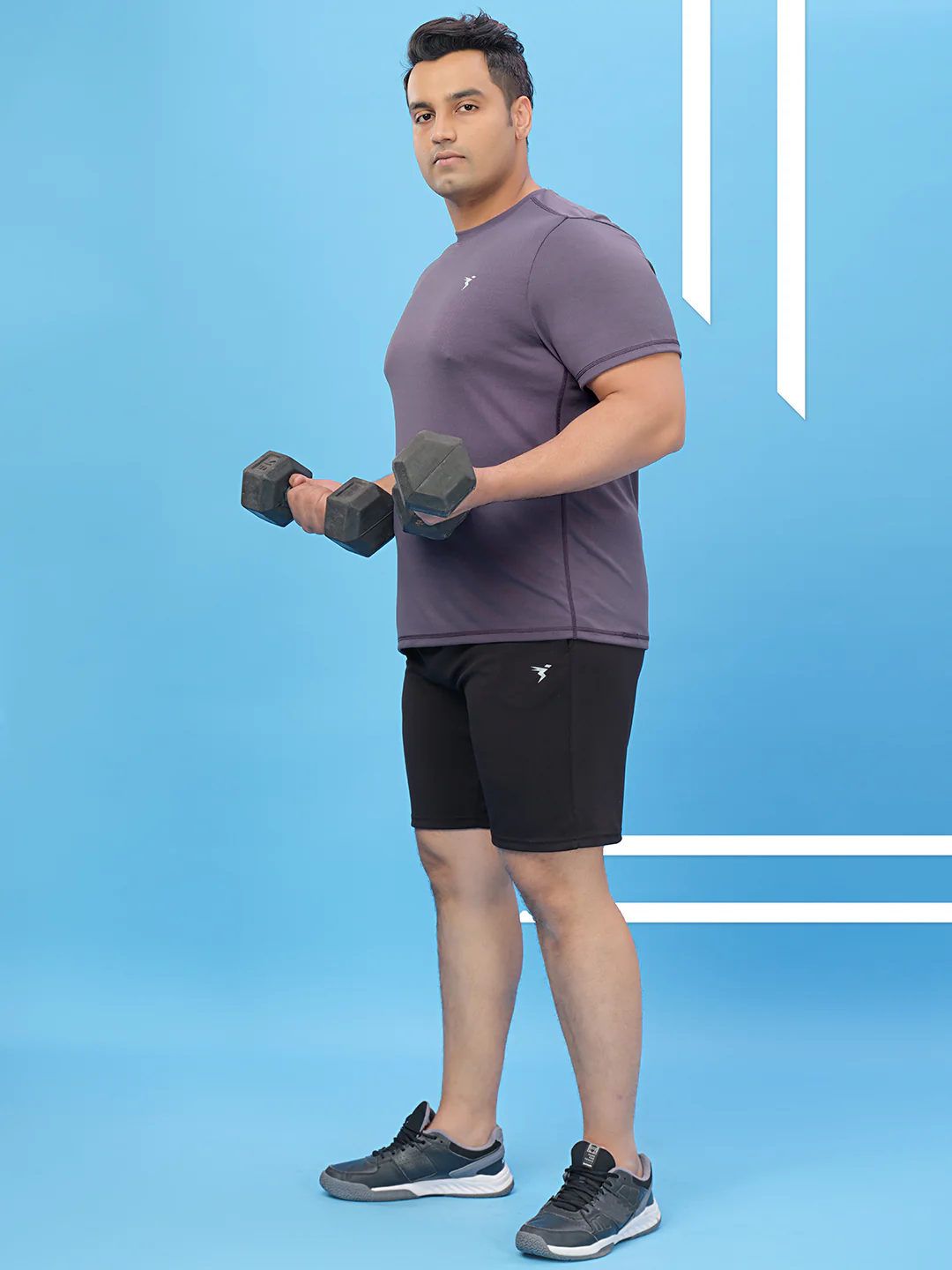 Men Plus Size Solid Active T-shirt with TECHNO COOL+ - Image 4