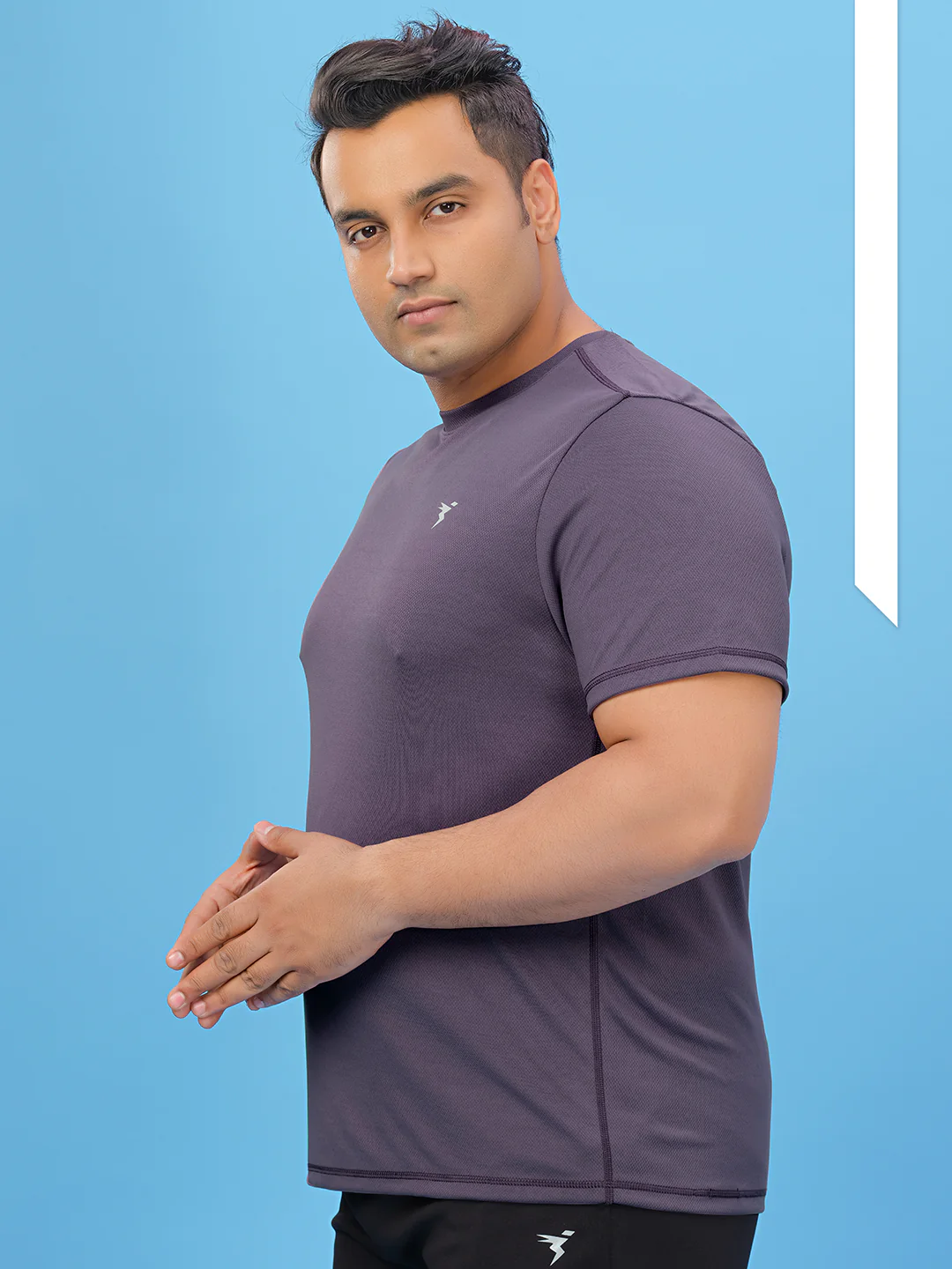 Men Plus Size Solid Active T-shirt with TECHNO COOL+ - Image 5