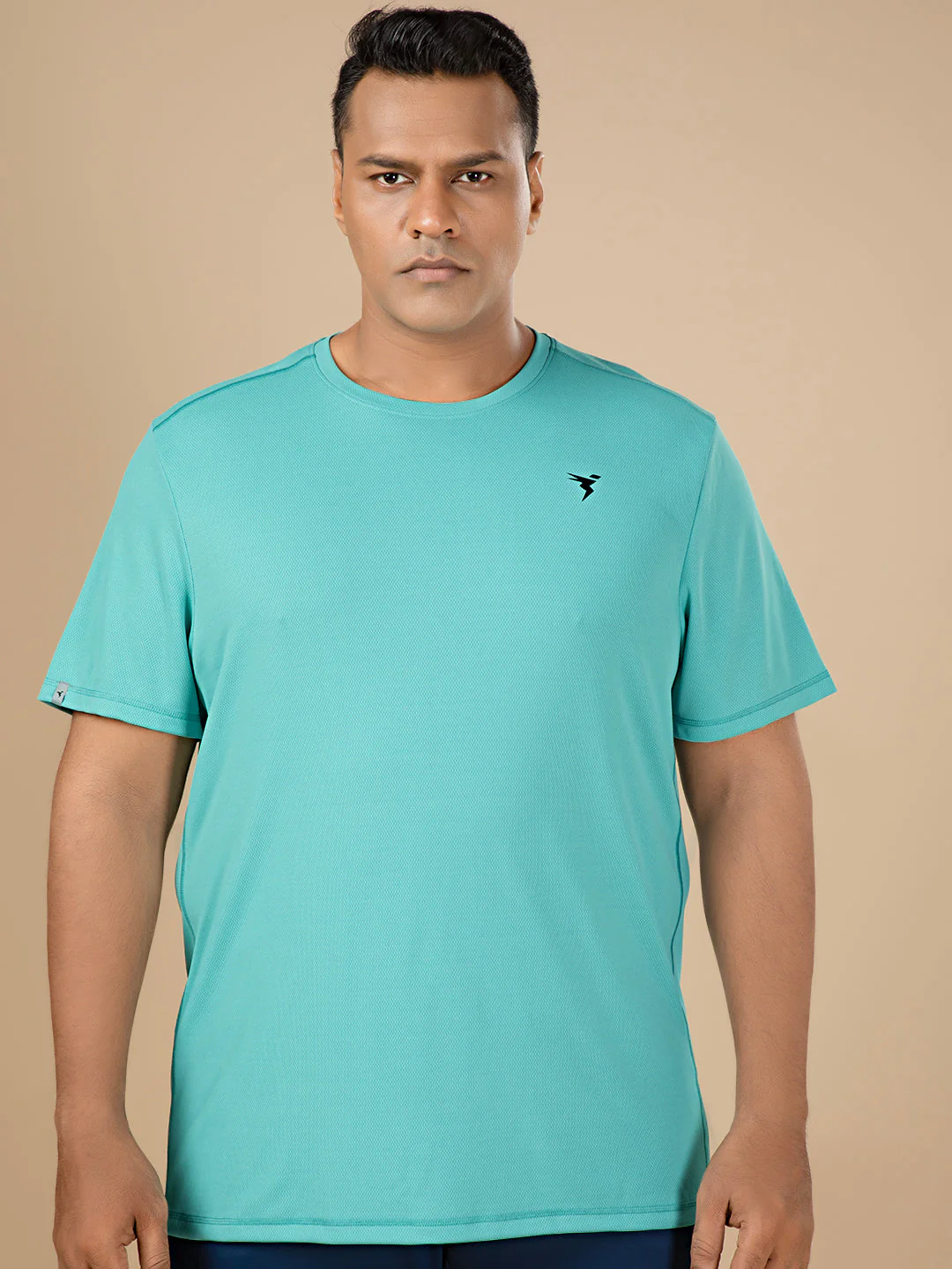 Men Plus Size Solid Active T-shirt with TECHNO COOL+
