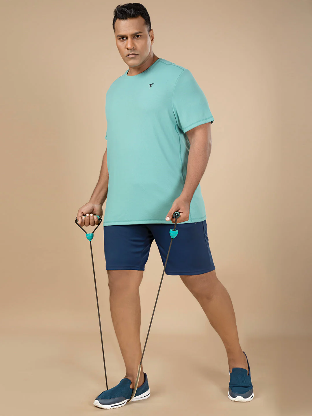 Men Plus Size Solid Active T-shirt with TECHNO COOL+ - Image 5