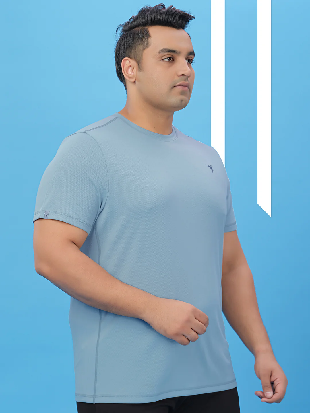 Men Plus Size Solid Active T-shirt with TECHNO COOL+ - Image 5