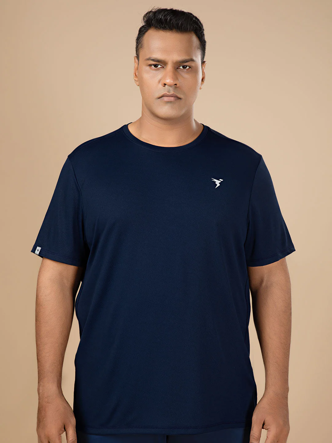 Men Plus Size Solid Active T-shirt with TECHNO COOL+