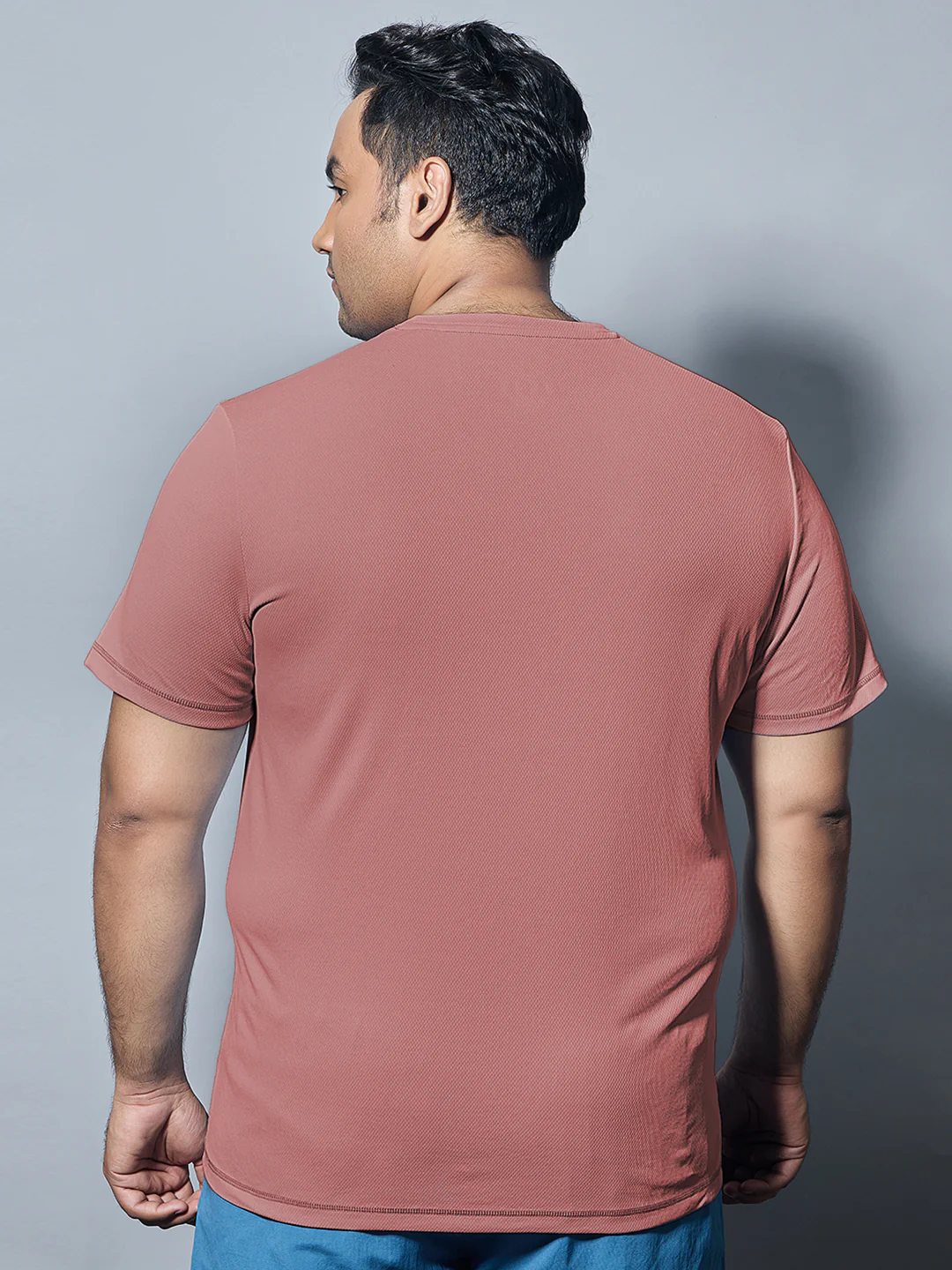 Men Plus Size Solid Active T-shirt with TECHNO COOL+ - Image 2