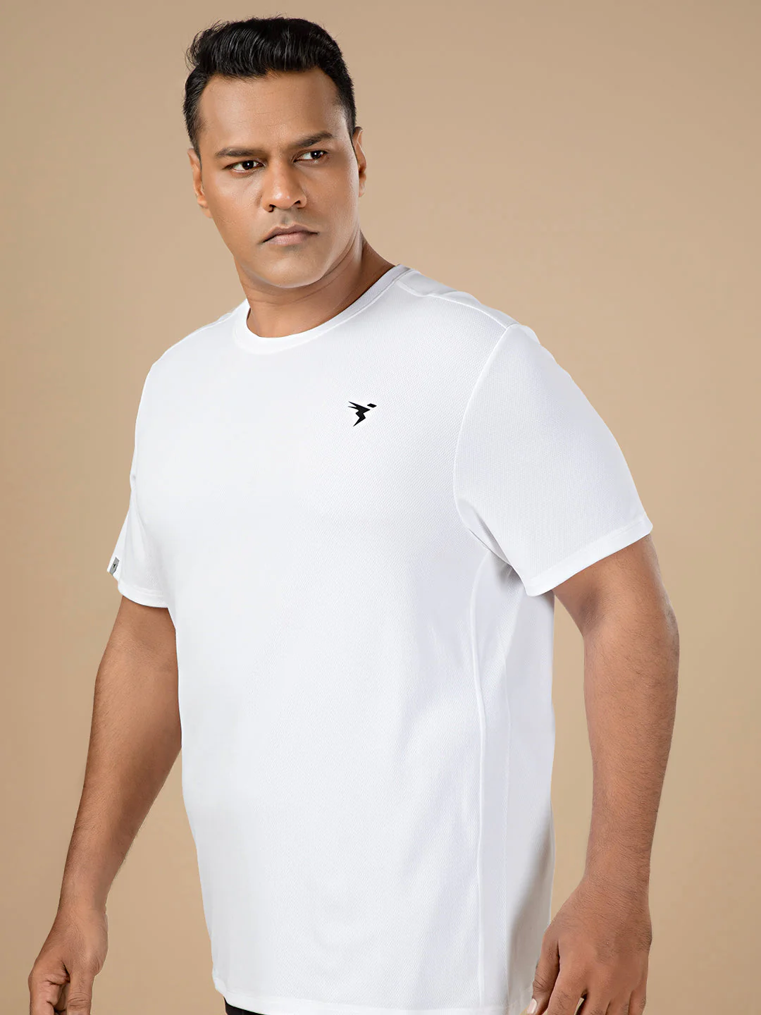 Men Plus Size Solid Active T-shirt with TECHNO COOL+ - Image 3