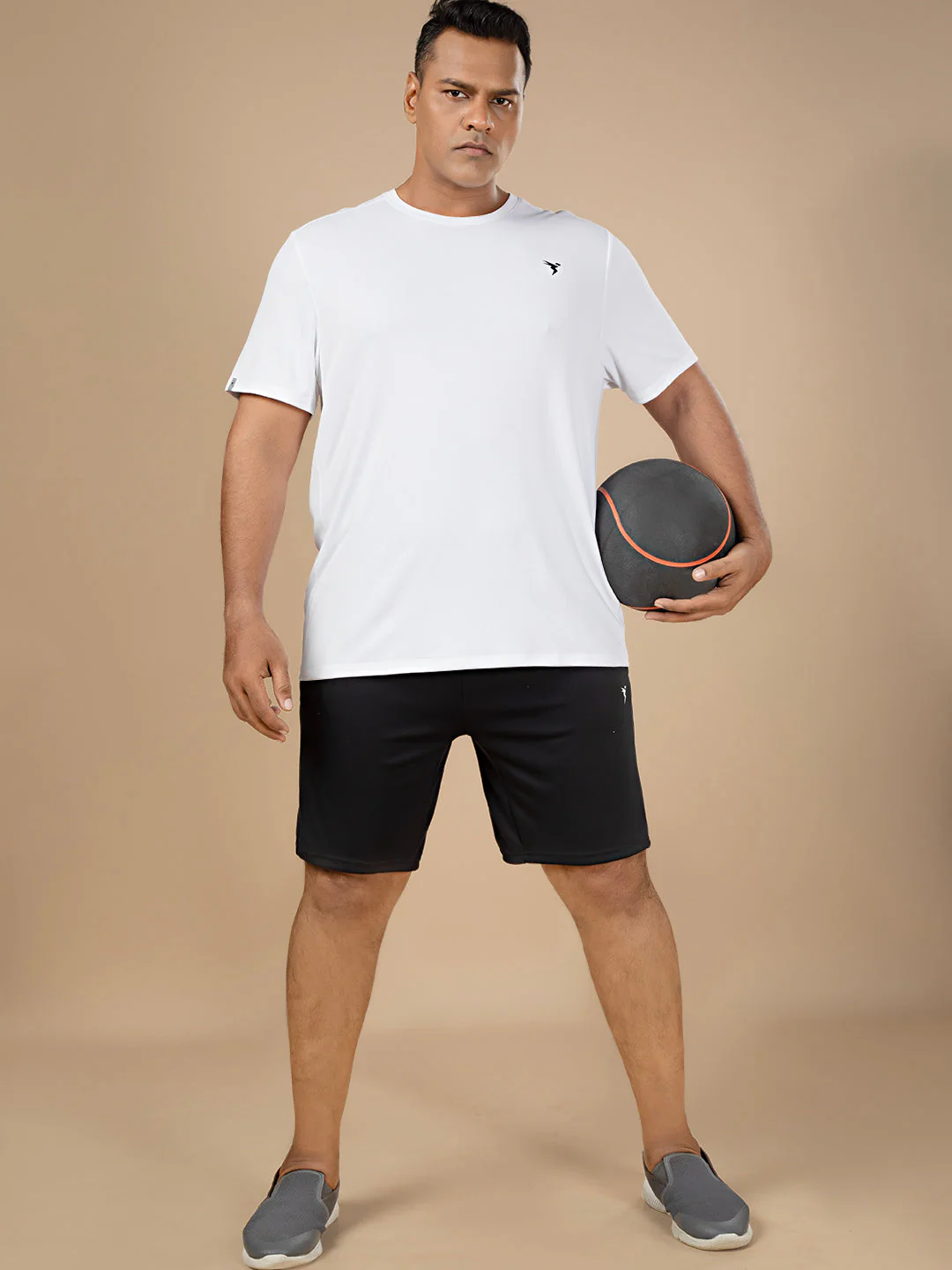 Men Plus Size Solid Active T-shirt with TECHNO COOL+ - Image 4