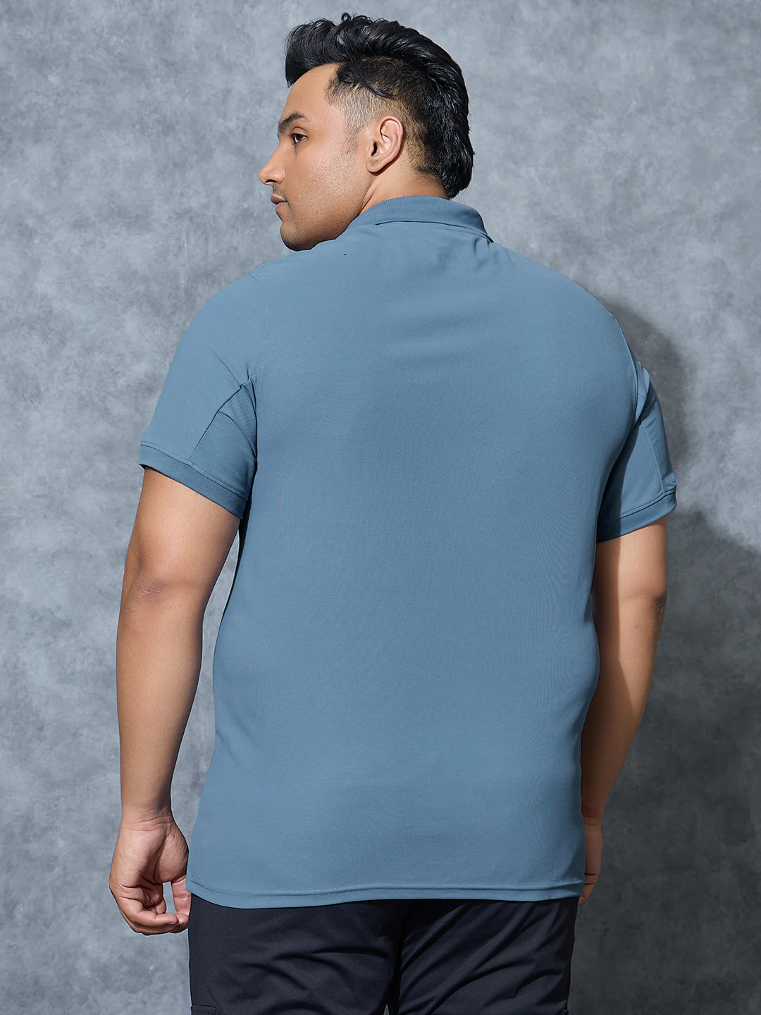 Men Plus Size Solid Polo T-shirt with MATPIQ - Image 2