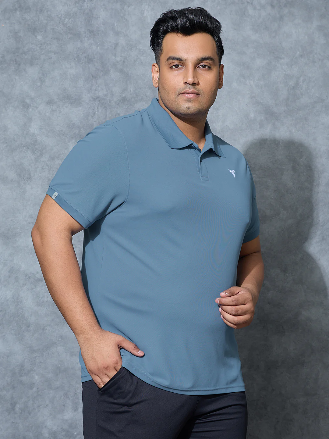 Men Plus Size Solid Polo T-shirt with MATPIQ - Image 3