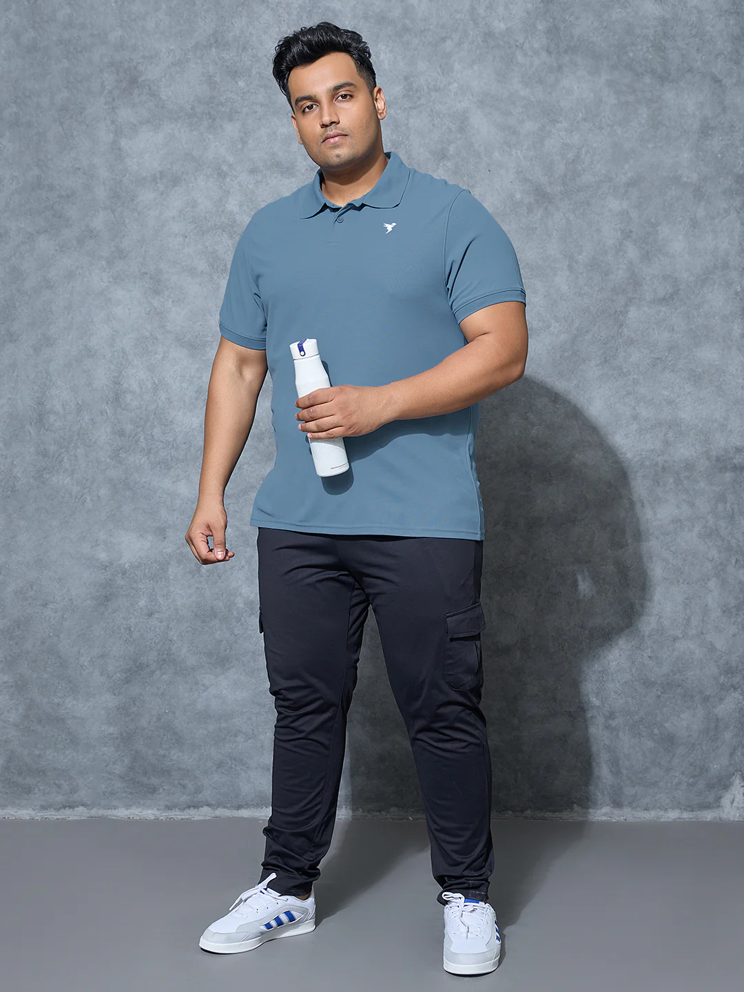 Men Plus Size Solid Polo T-shirt with MATPIQ - Image 4