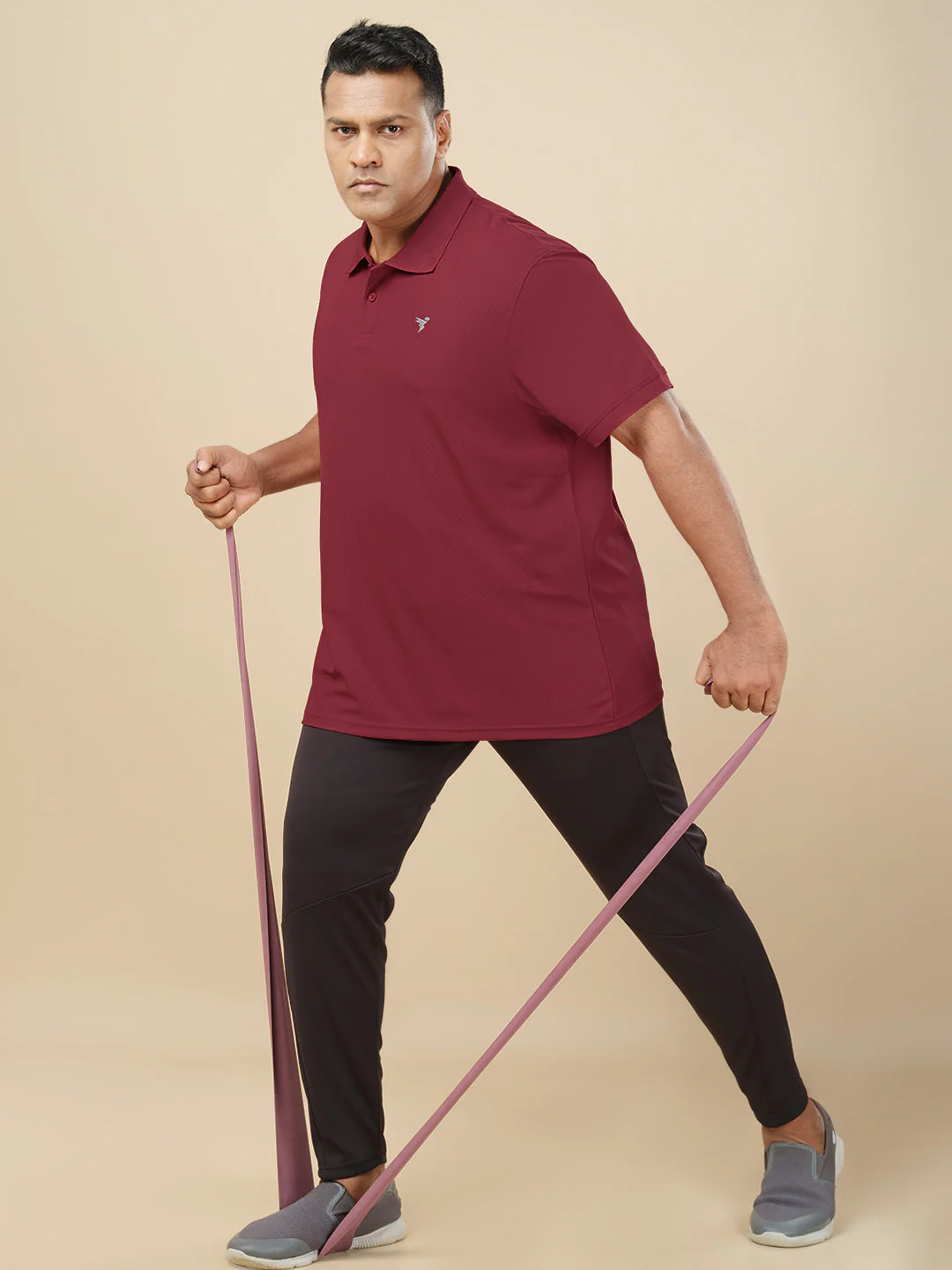 Men Plus Size Solid Polo T-shirt with MATPIQ - Image 4