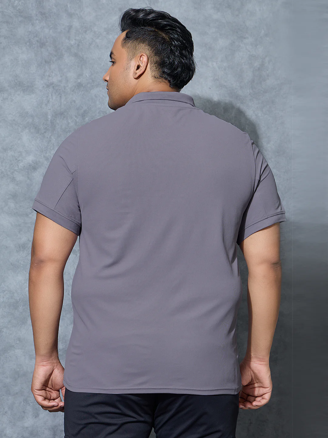 Men Plus Size Solid Polo T-shirt with MATPIQ - Image 3