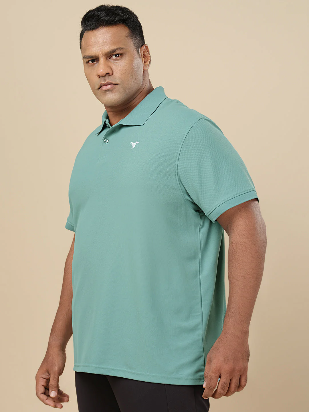 Men Plus Size Solid Polo T-shirt with MATPIQ - Image 3