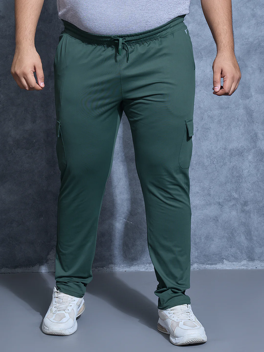 Men Plus Size Solid Relax Fit Cargo Trackpants with DURACOOL+ - Image 2